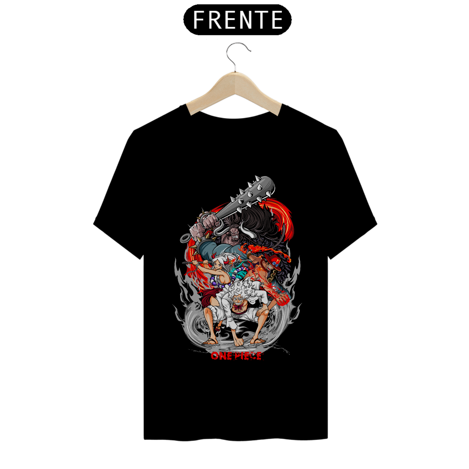 Nome do produto: Camiseta Luffy Gear 5 Ace Yamato Kaido