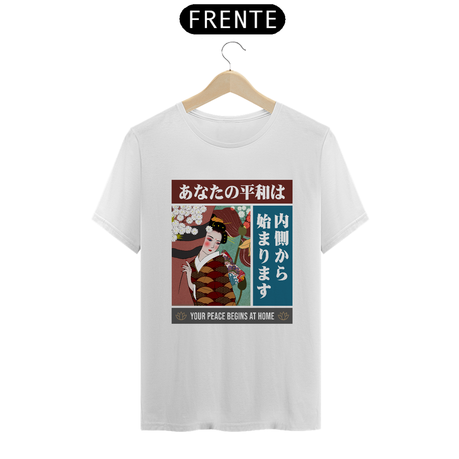 Camiseta Clássica: “Your peace begins at home”