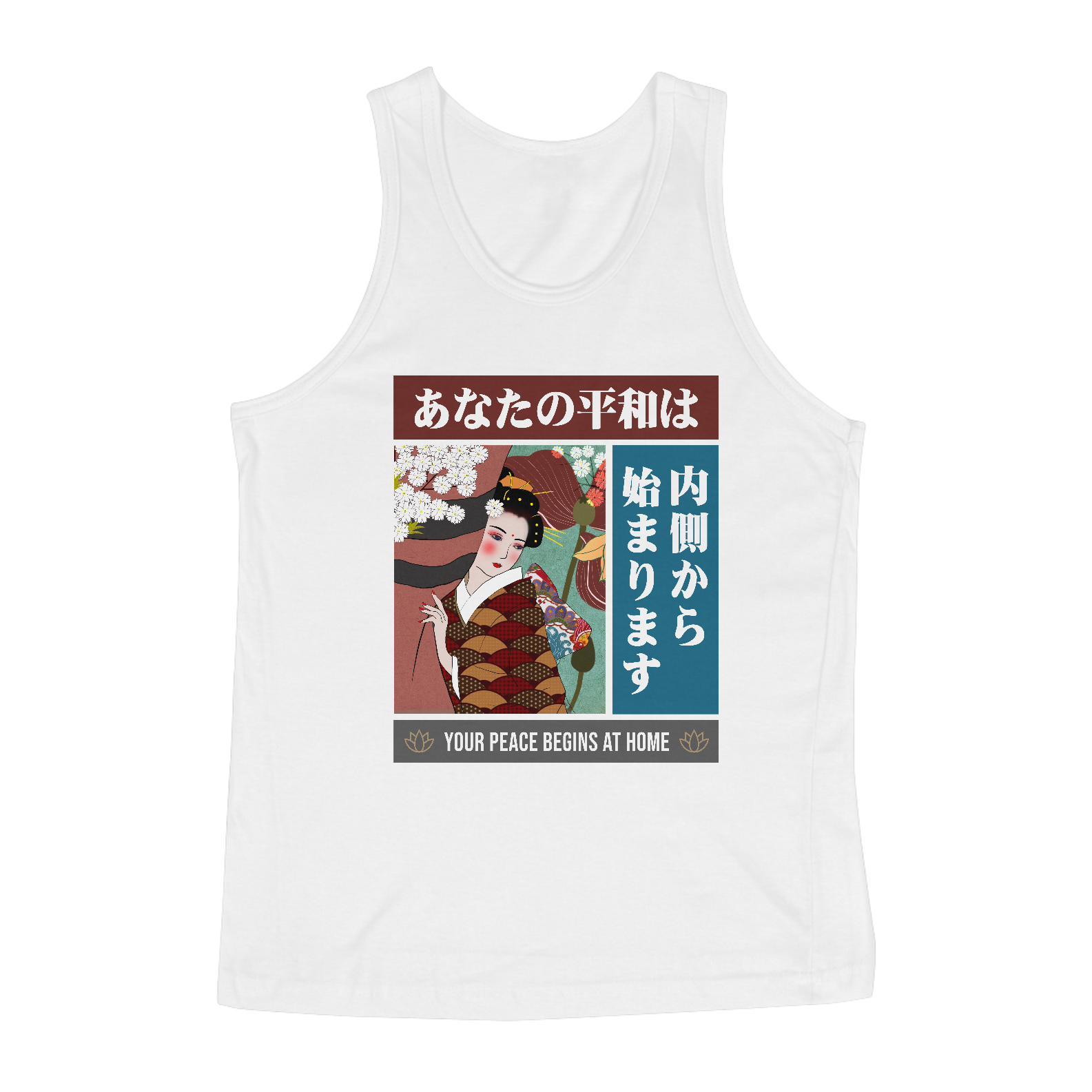 Camiseta Regata: “Your peace begins at home”