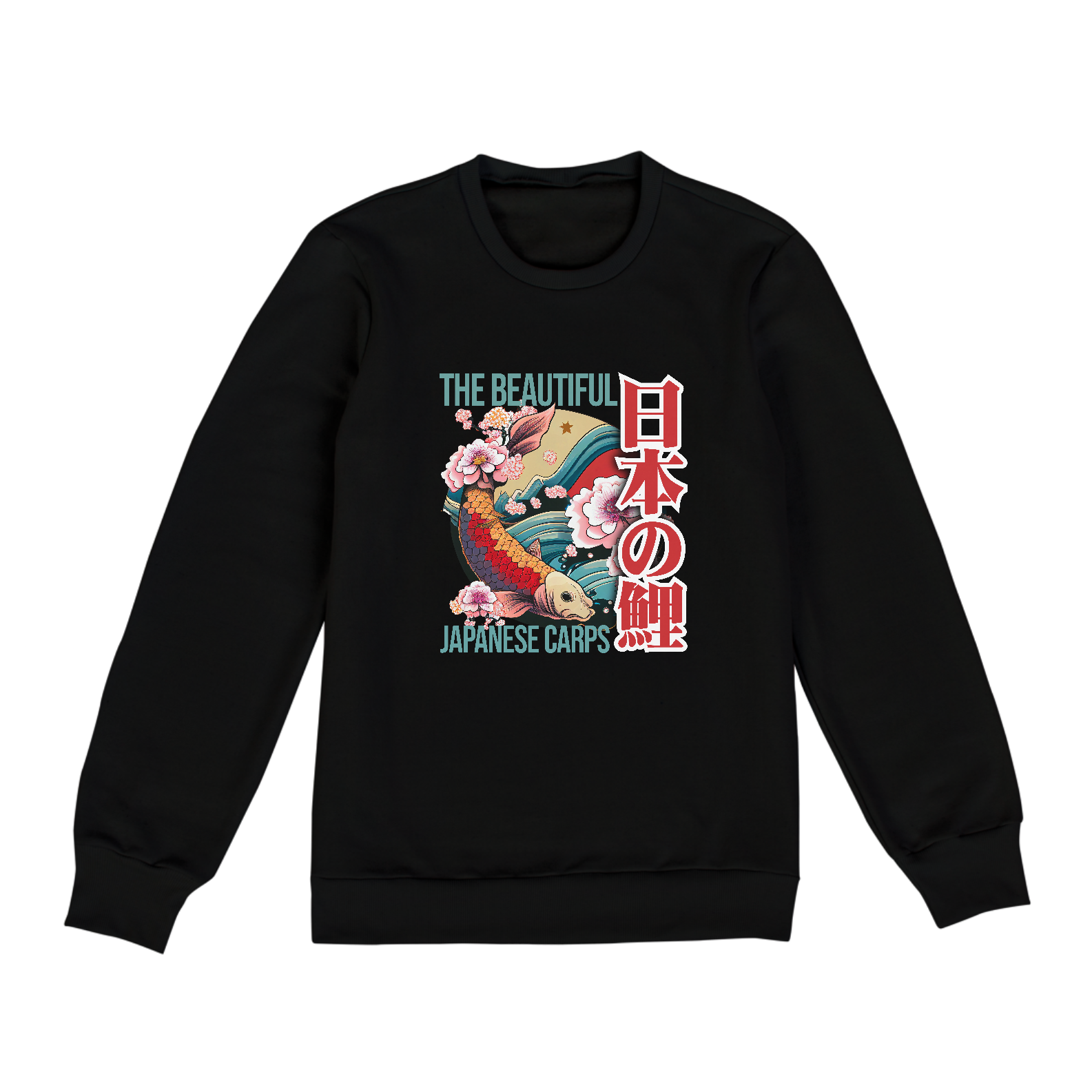 Moleton Fechado Unissex: “Japanese KOI Design”