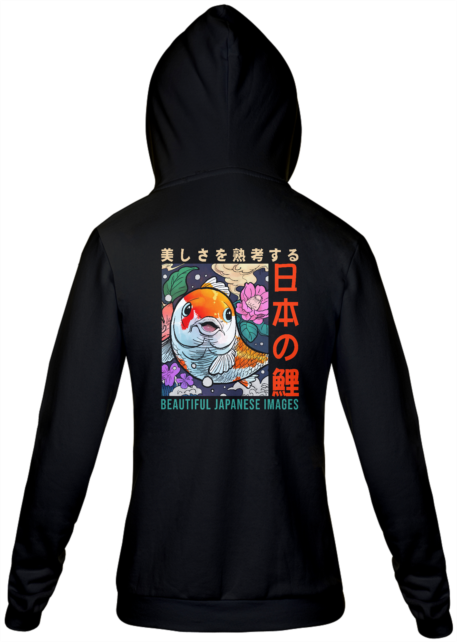 Moleton c/ Zíper Unissex: “Japanese KOI”