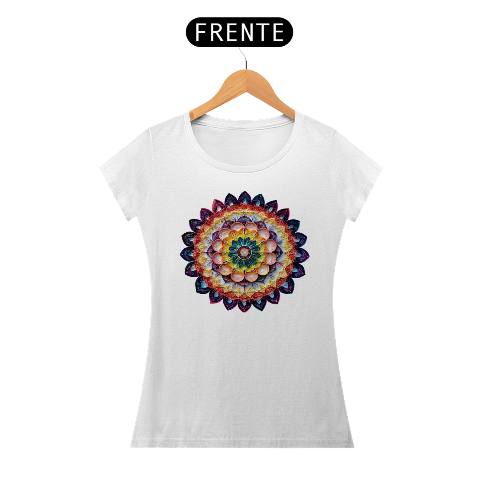 Camiseta Feminina Algodão Pima Mandala da Espiritualidade 