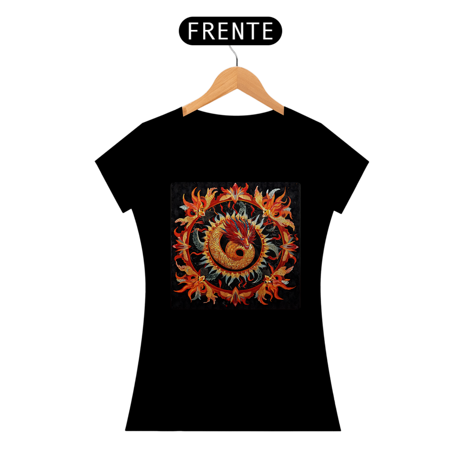 Nome do produto: Camiseta Feminina Algodão Pima Mandala  da Fortuna
