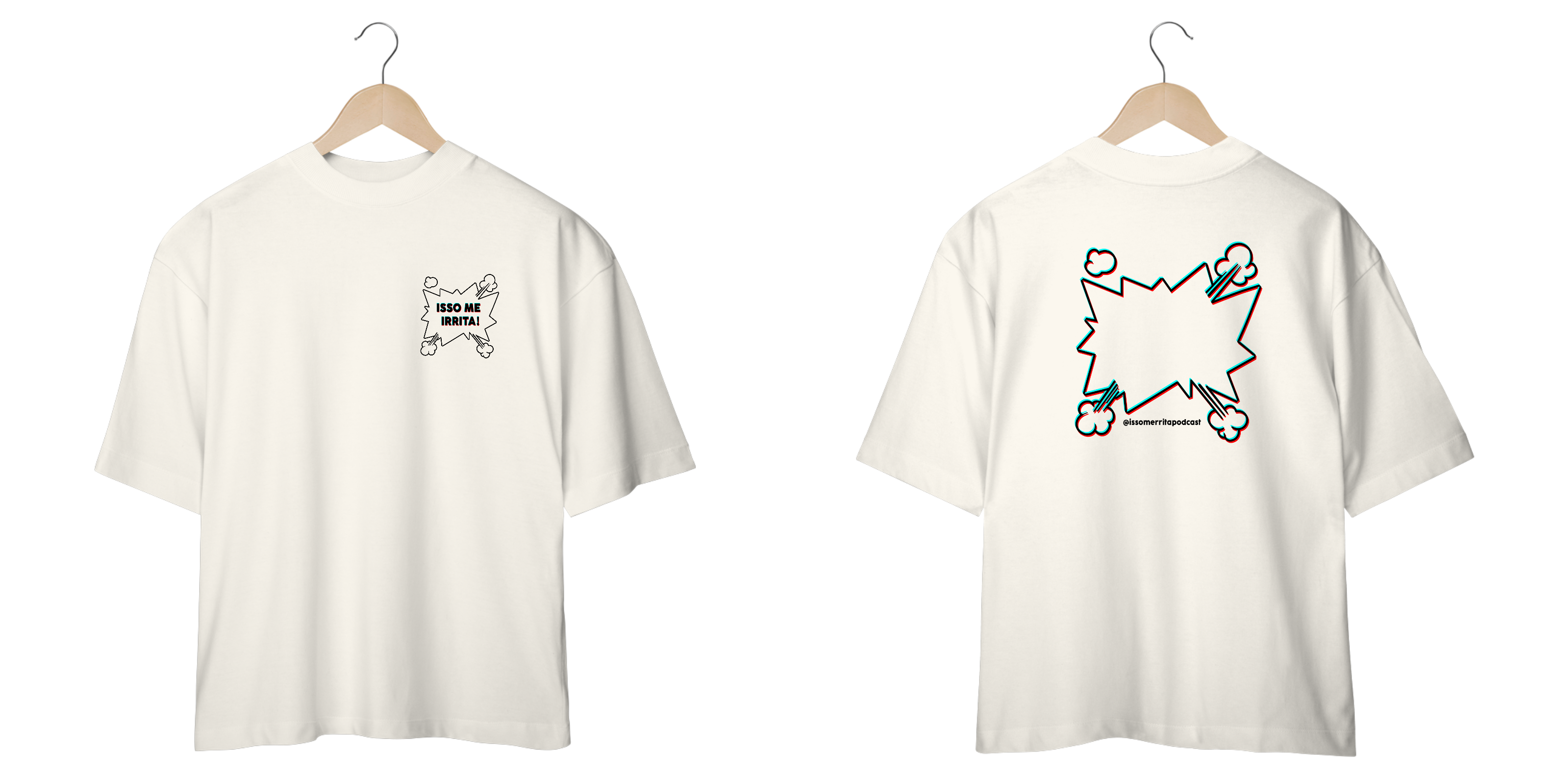 Camiseta Oversized @issomeirritapodcast - Off White