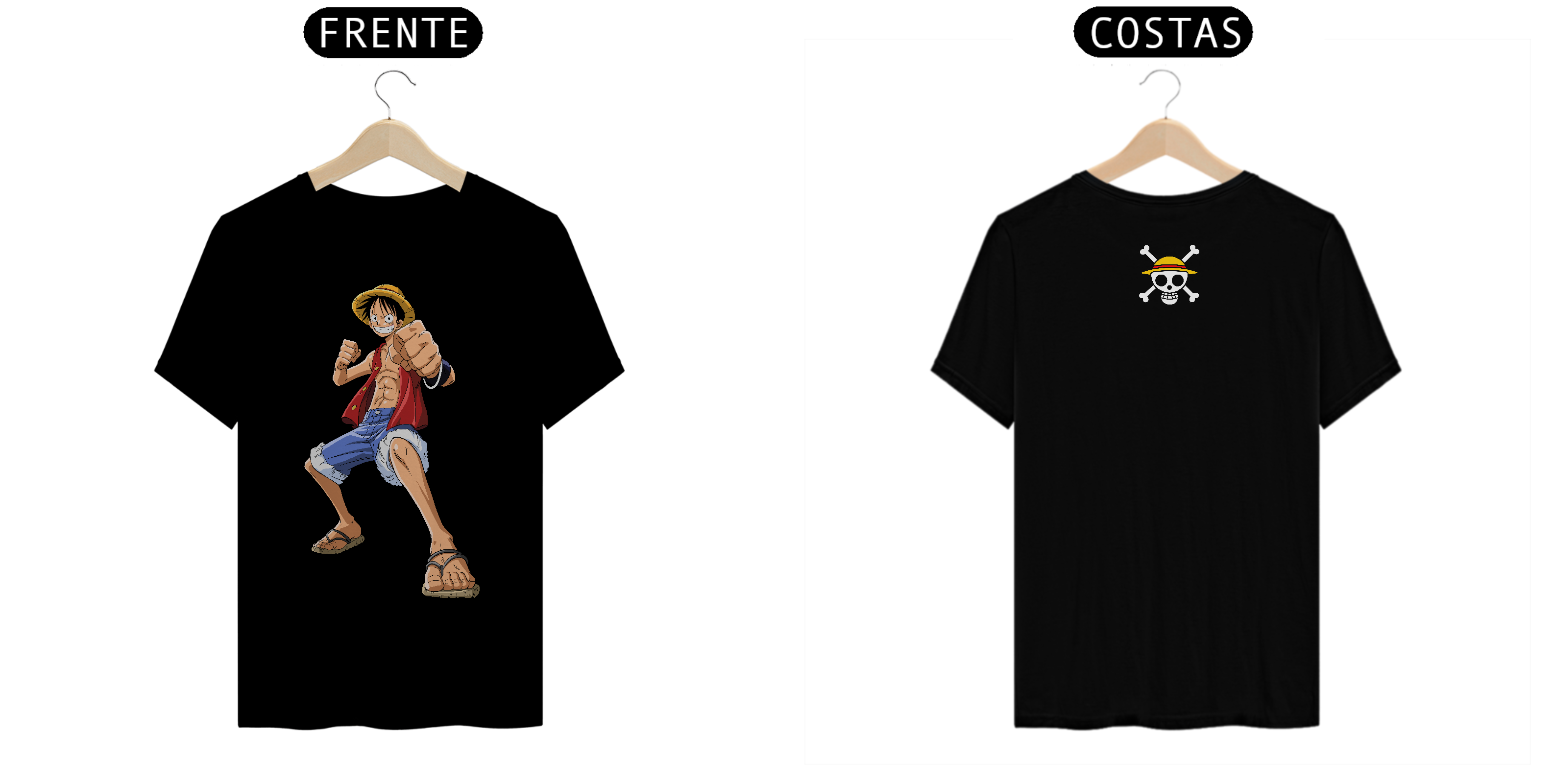 Camiseta Luffy One Piece Detalhe Verso