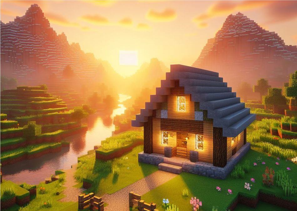 Retrato - Minecraft Por do Sol