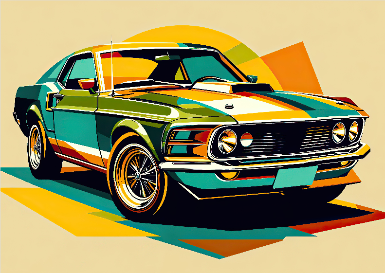 Nome do produto: Pôster Pop Art - Ford Mustang