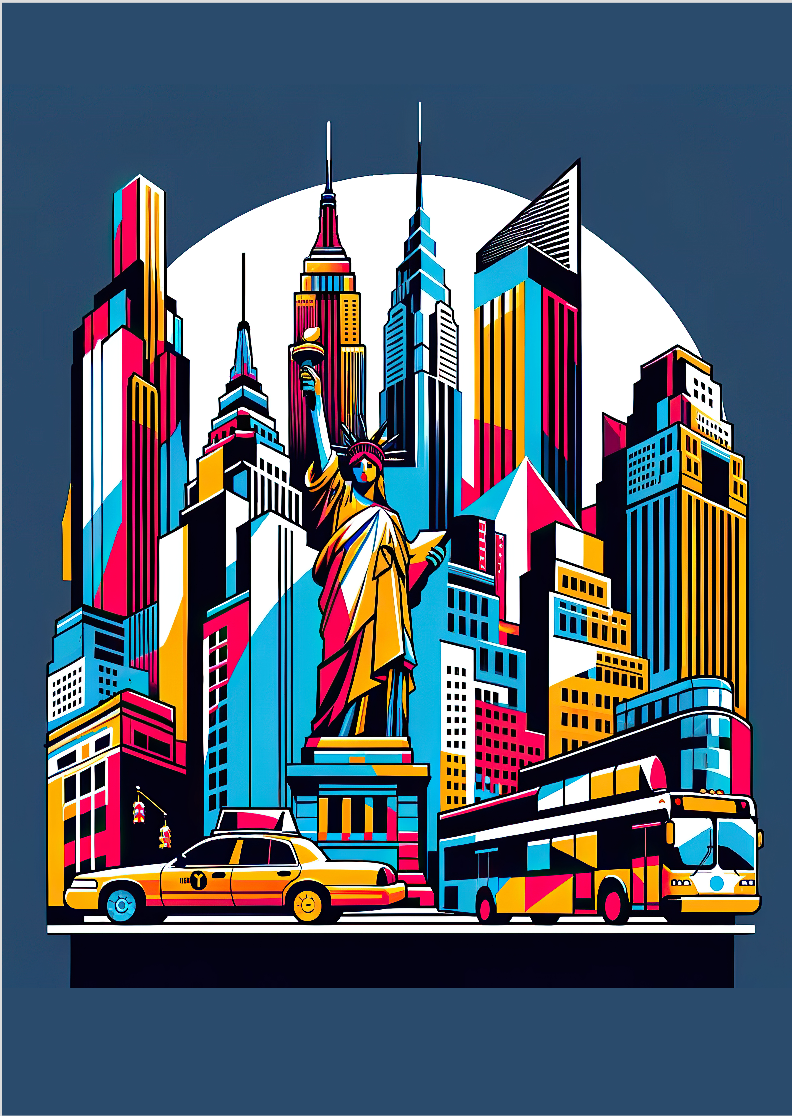 Nome do produto: Pôster Pop Art - Cidade de Nova York