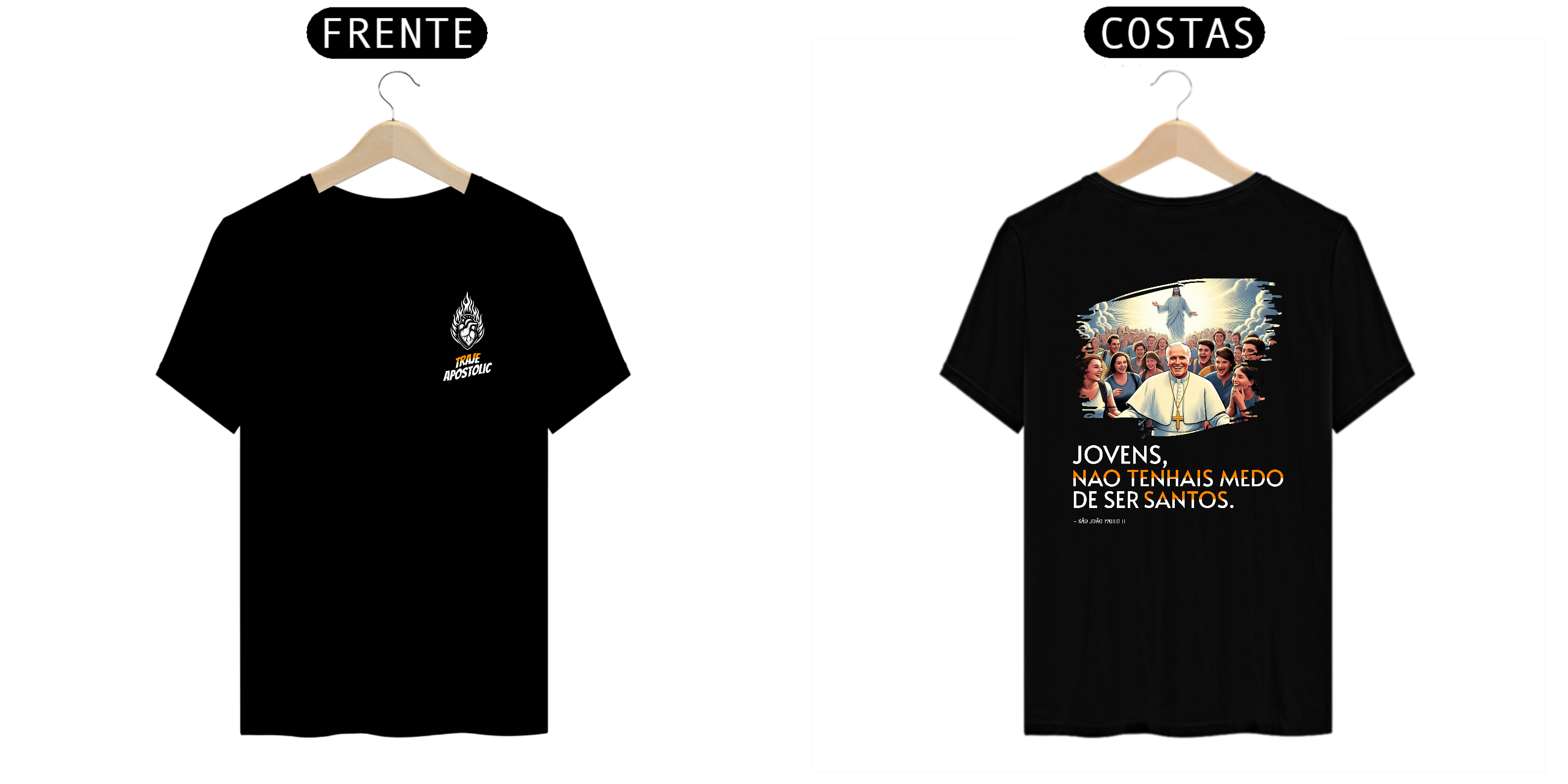 Nome do produto: Camiseta São João Paulo II - Jovens não tenhais medo