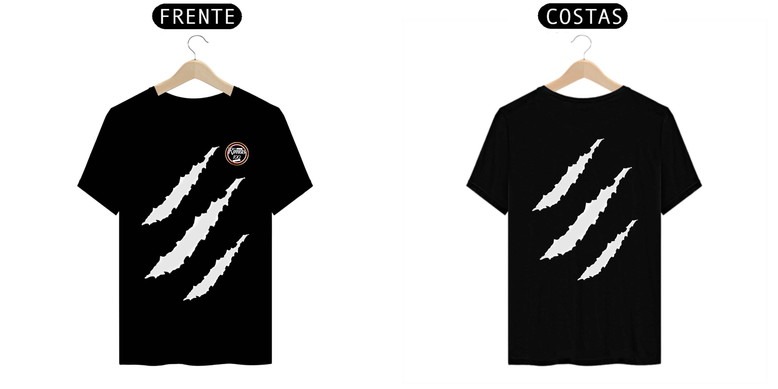 CAMISA RIMAS RASGADA  PRETA