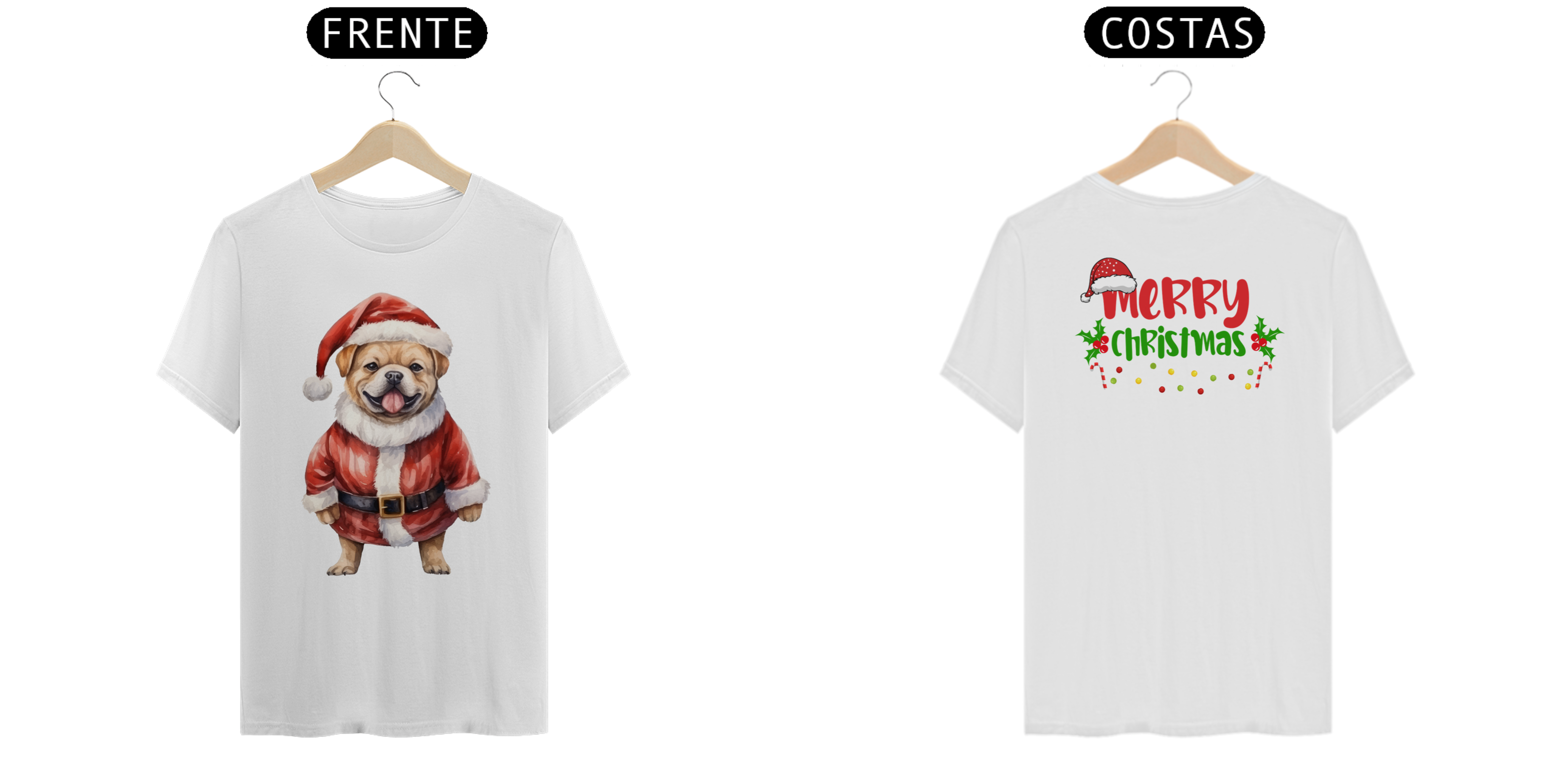 Camisetas de Natal com cachorros divertidas e criativas