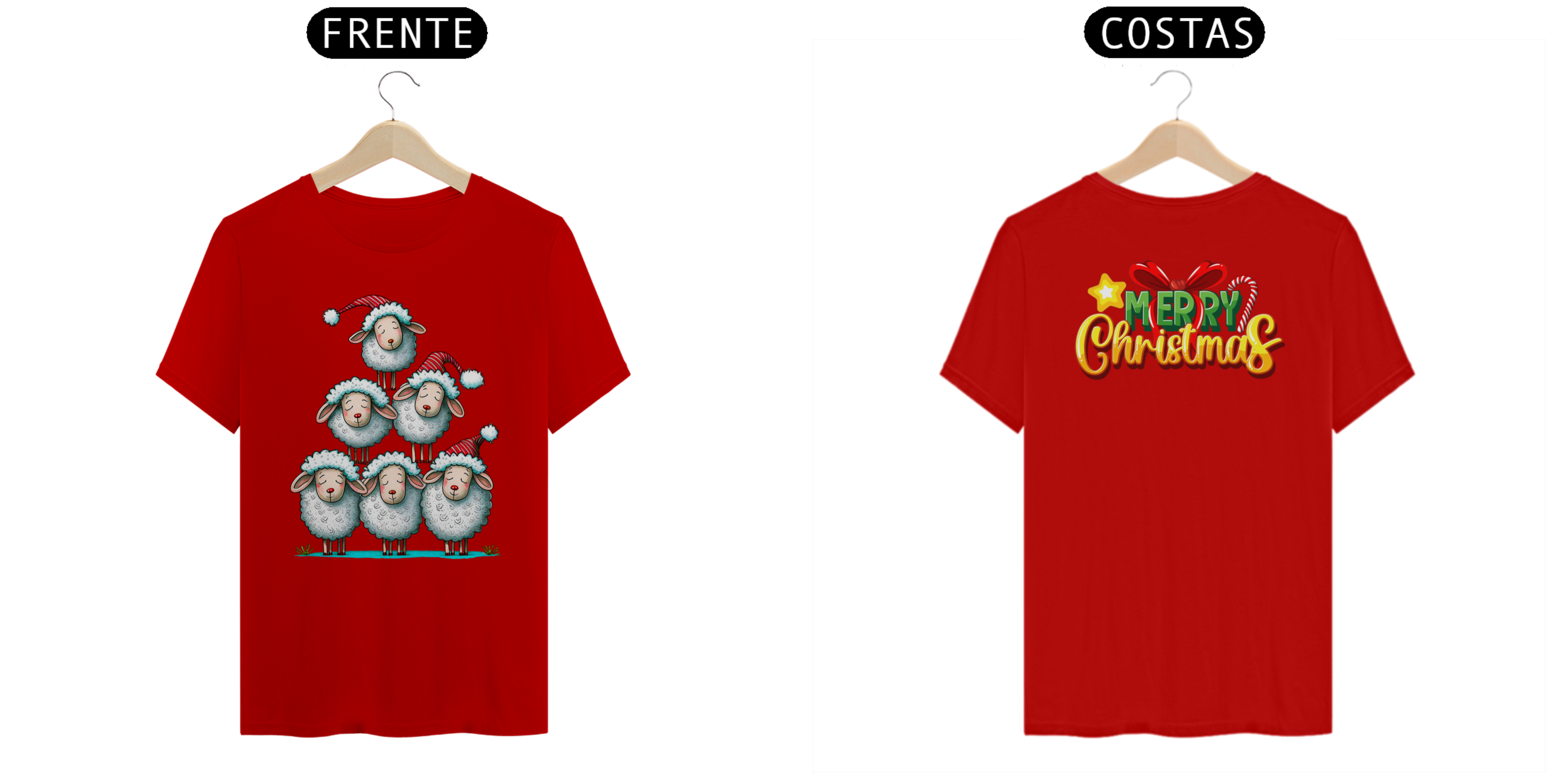 Camiseta de natal com animais divertidos