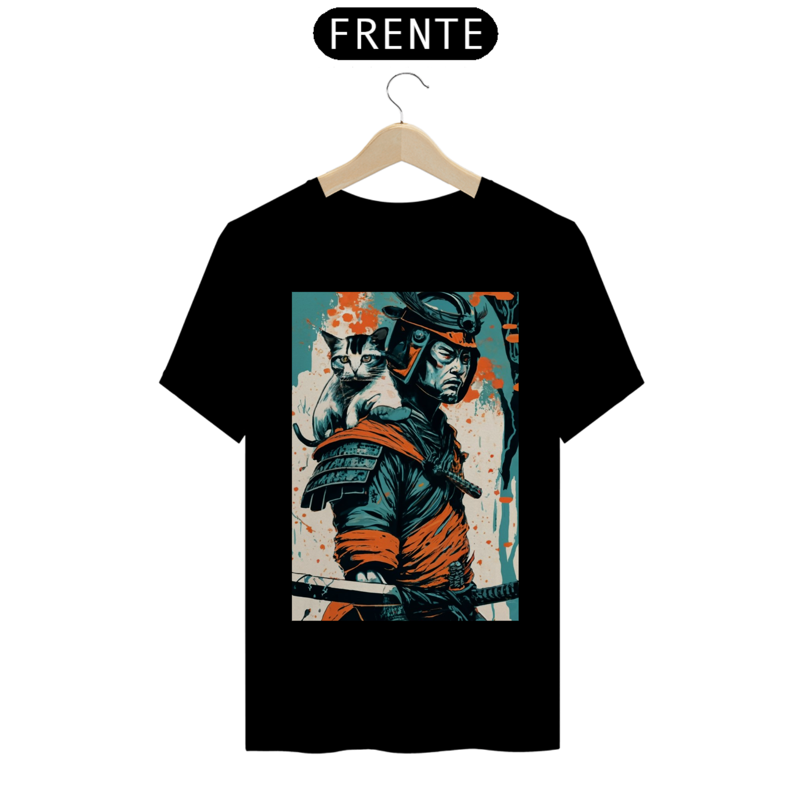 T-SHIRT CAMICAT SAMURAI AND CAT