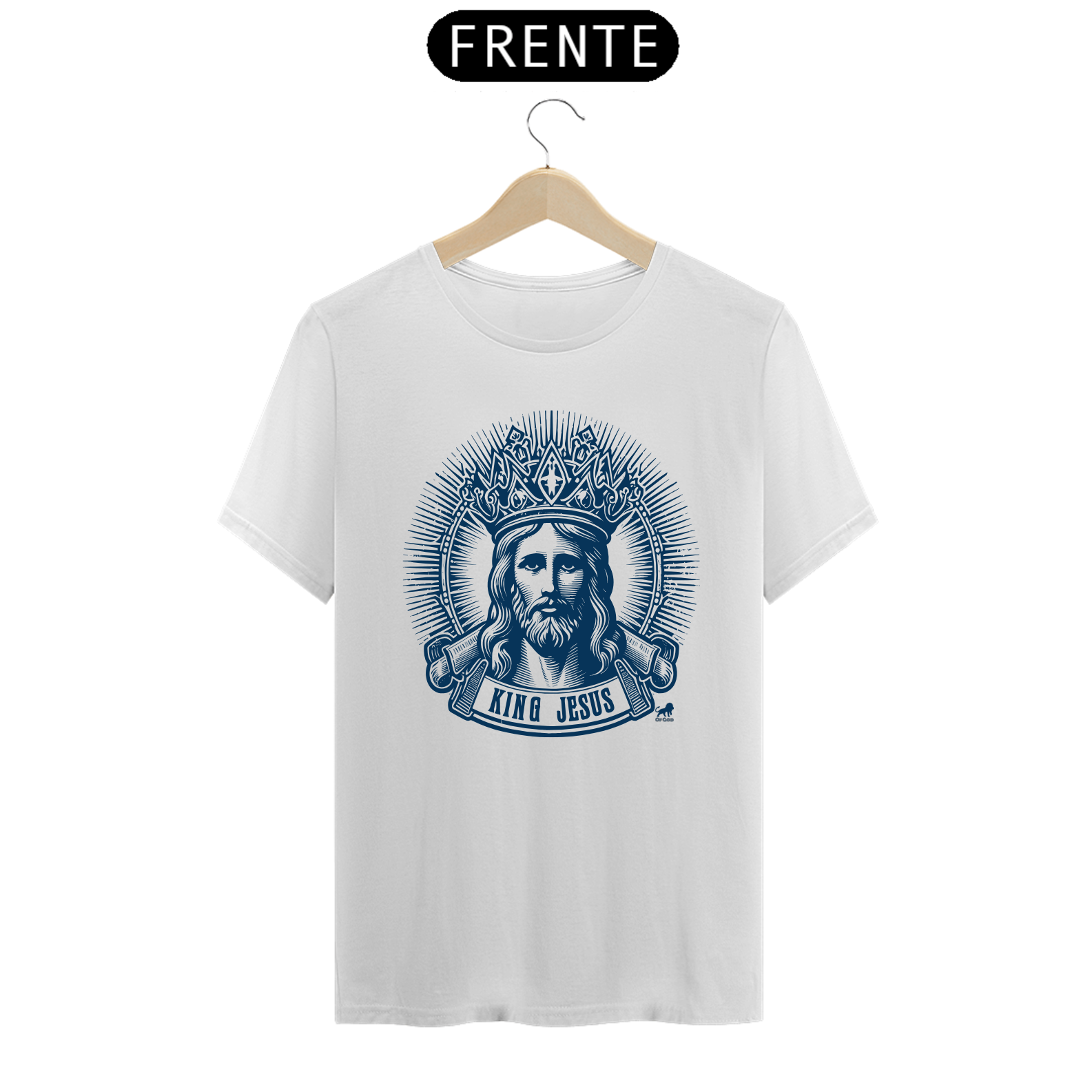 Camiseta Masculina Premium Rei Jesus Branca