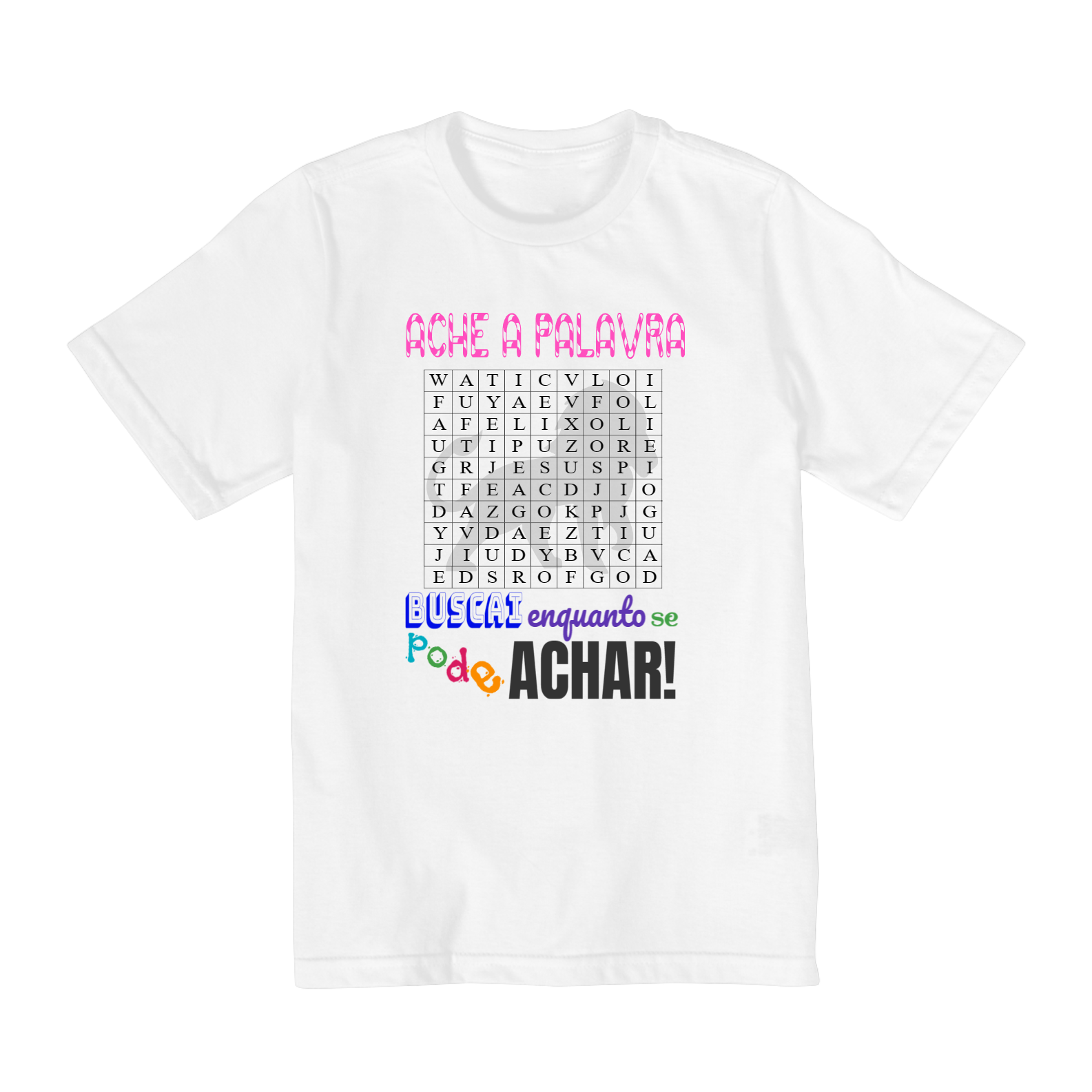 Camiseta Infantil Caça palavra 