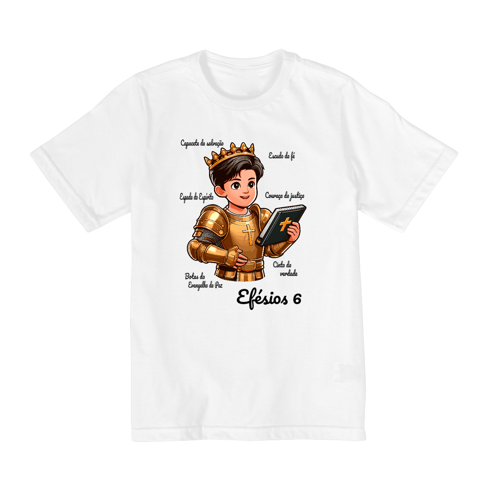 Camiseta Infantil Masc Armadura de Deus