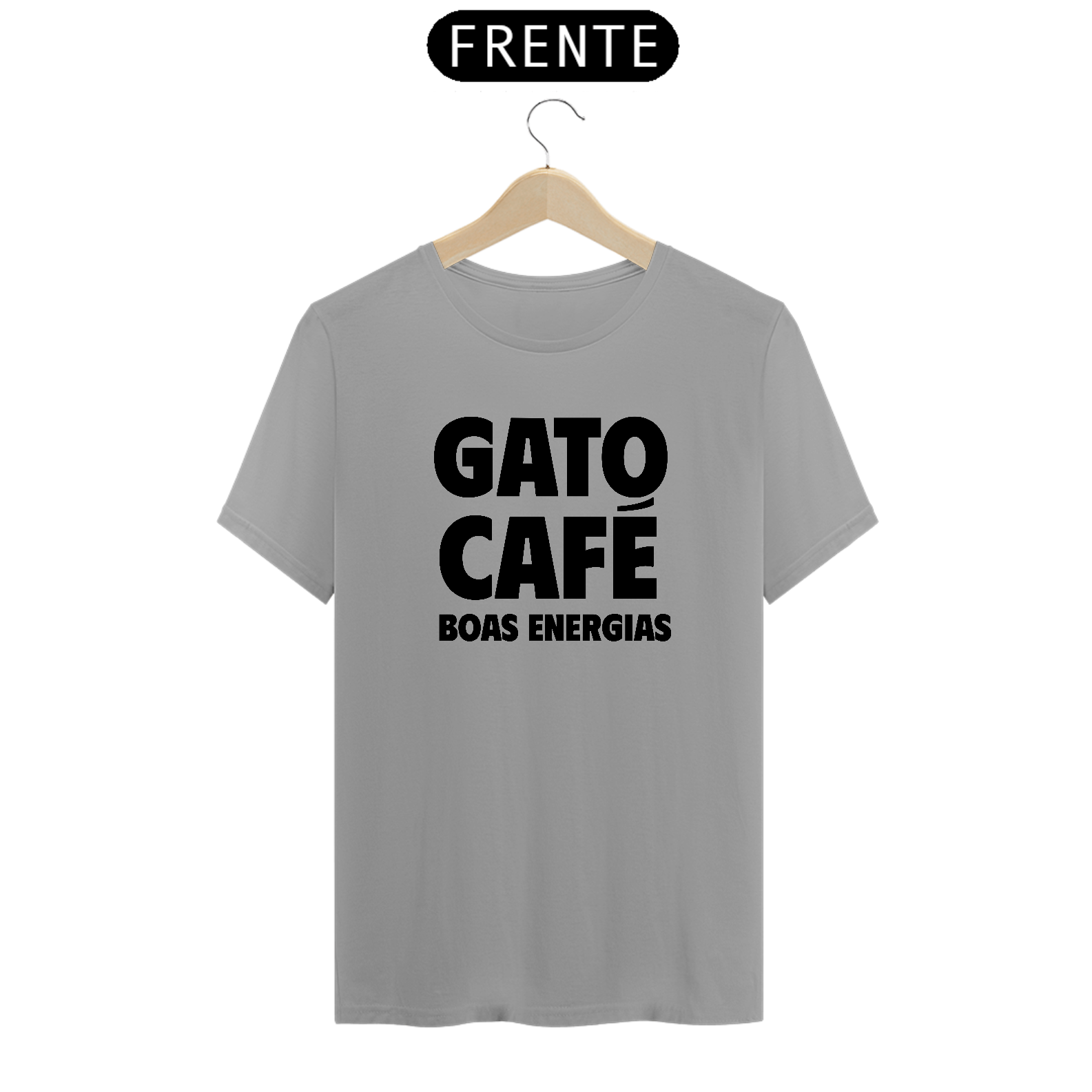 CAMISETA GATO CAFÉ BOAS ENERGIAS (BLACK)