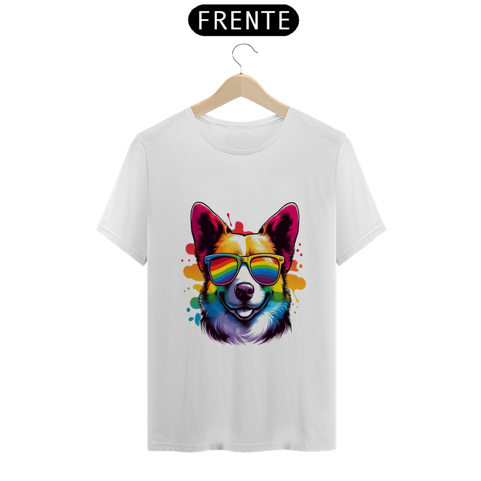 Camisa Corgi Arco-Iris