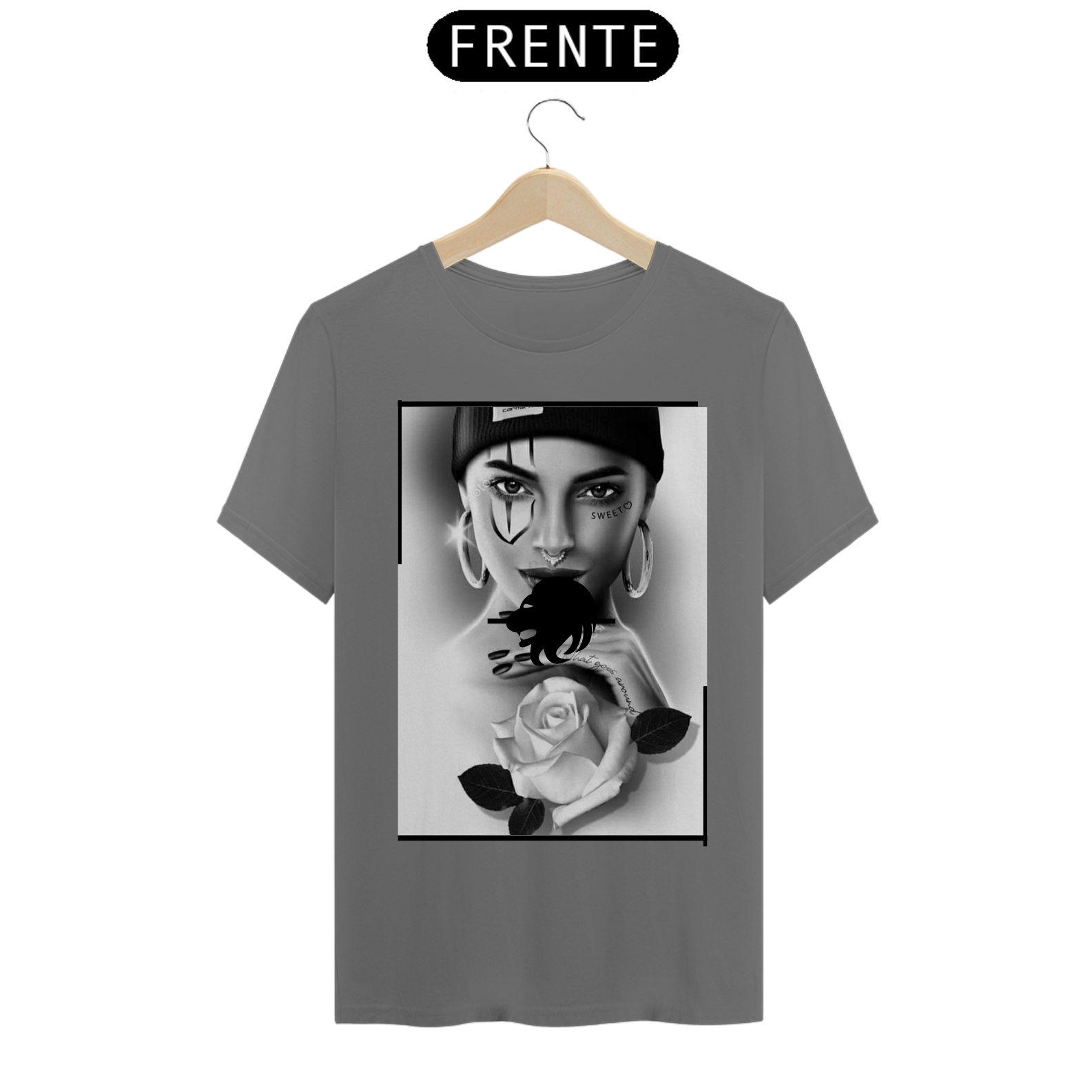 Nome do produto  camiseta unissex  estampa mulher 