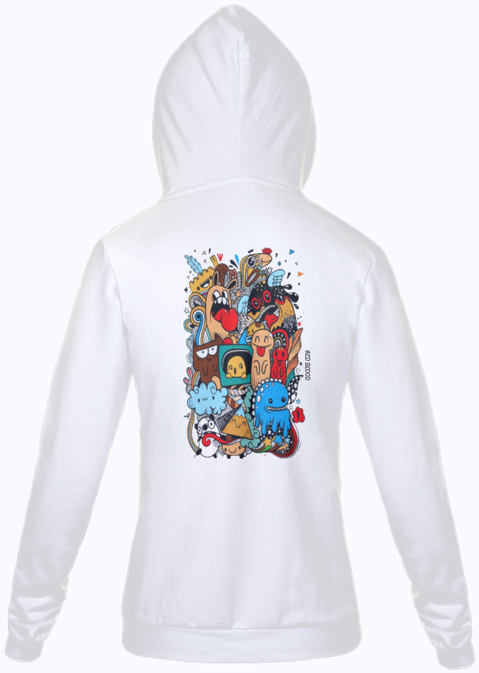 Nome do produto: BLUSA UNISSEX DESENHO NO FUNDO COM ZÍPER