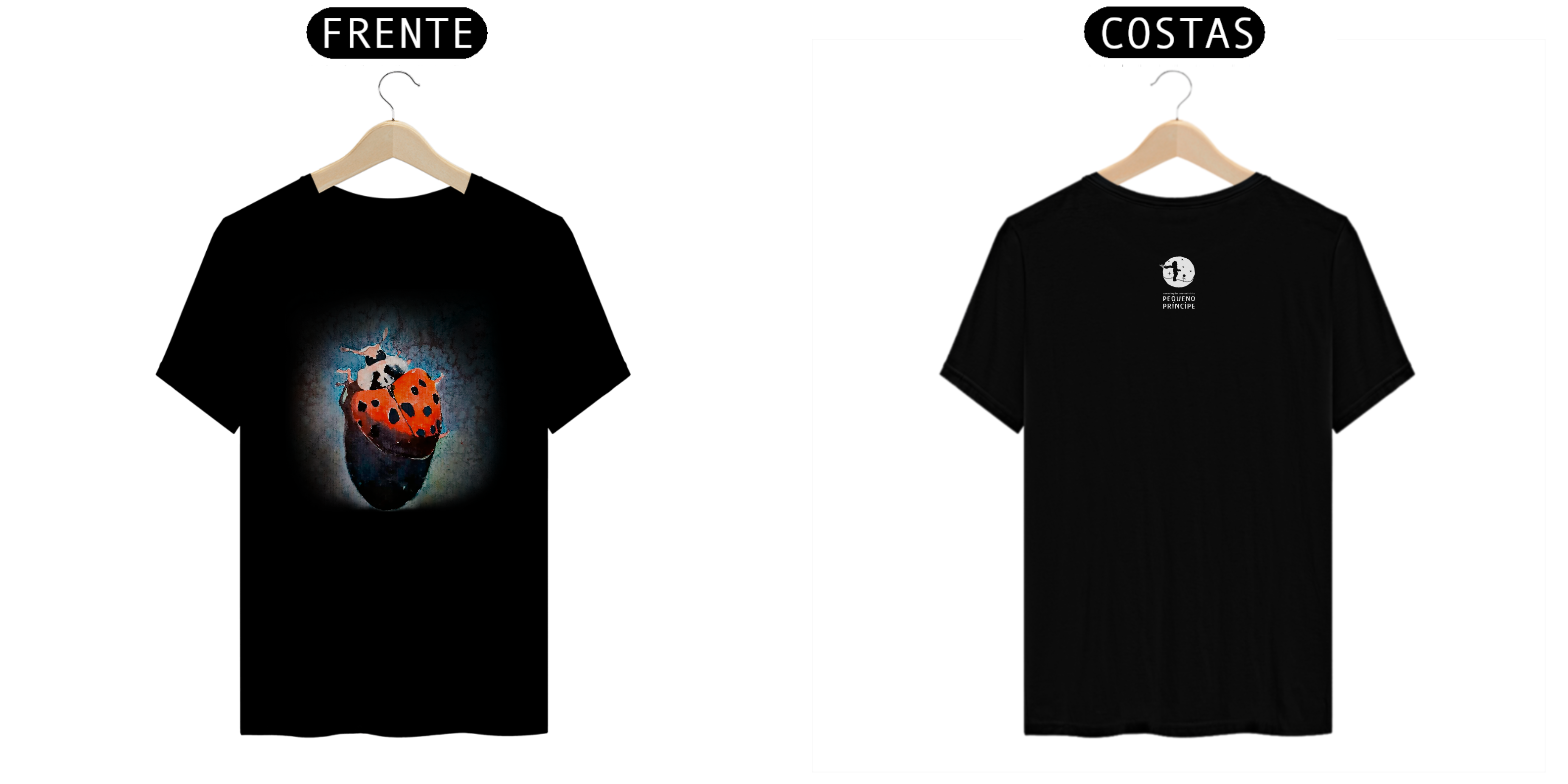 Nome do produto  Camiseta Ladybug por Karla Almeida para Pequeno Príncipe (ESCURA)