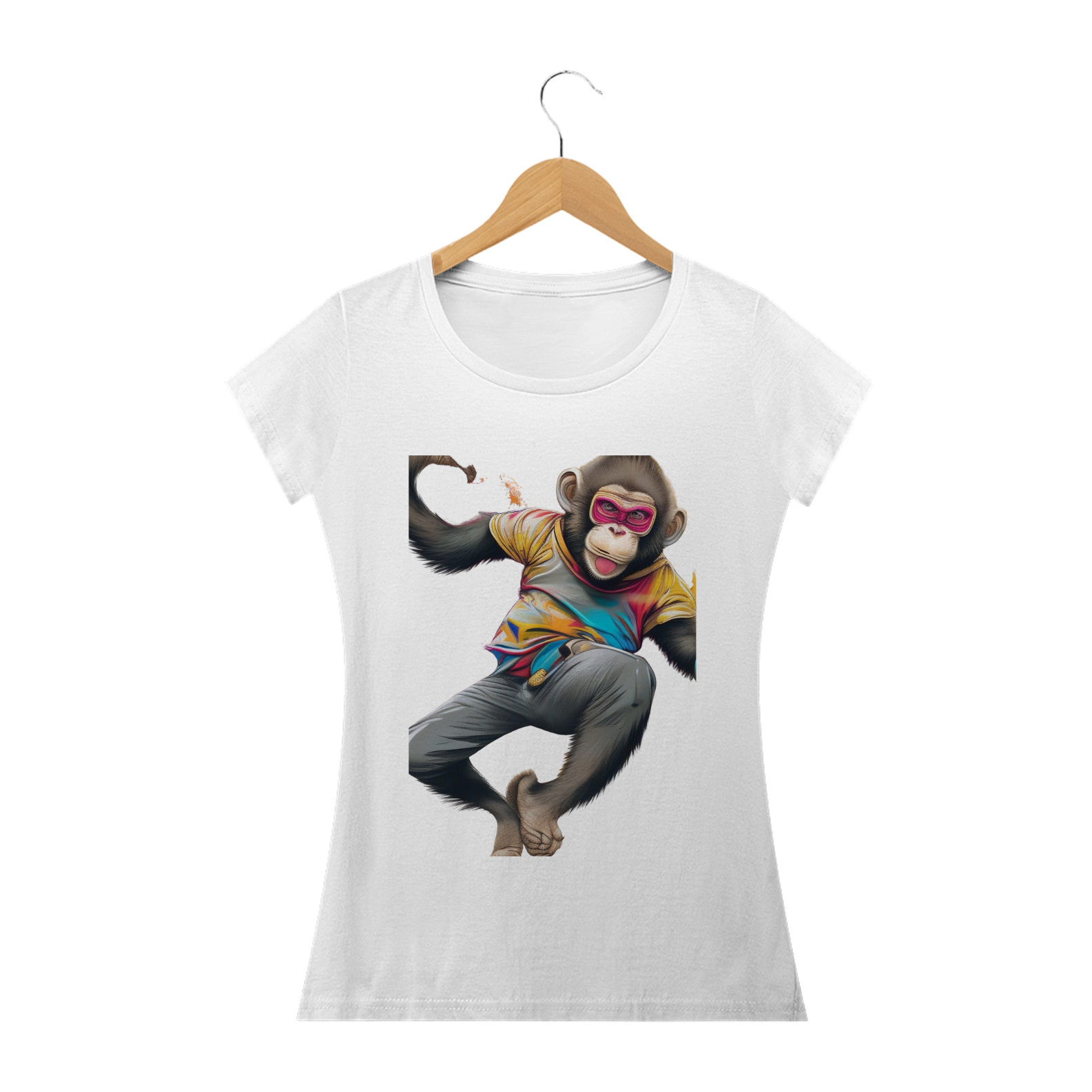 Nome do produto: Camiseta Feminina Baby Long Macaco Ninja