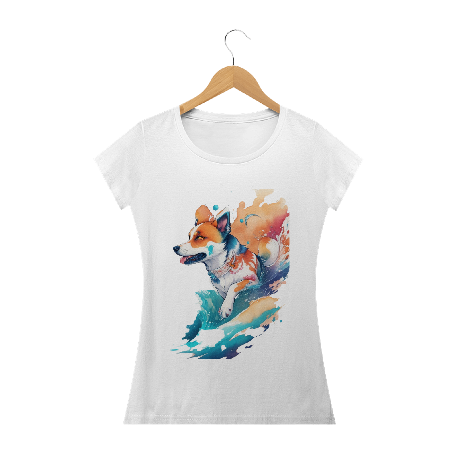 Camiseta Feminina Baby Look Dog Surfistinha
