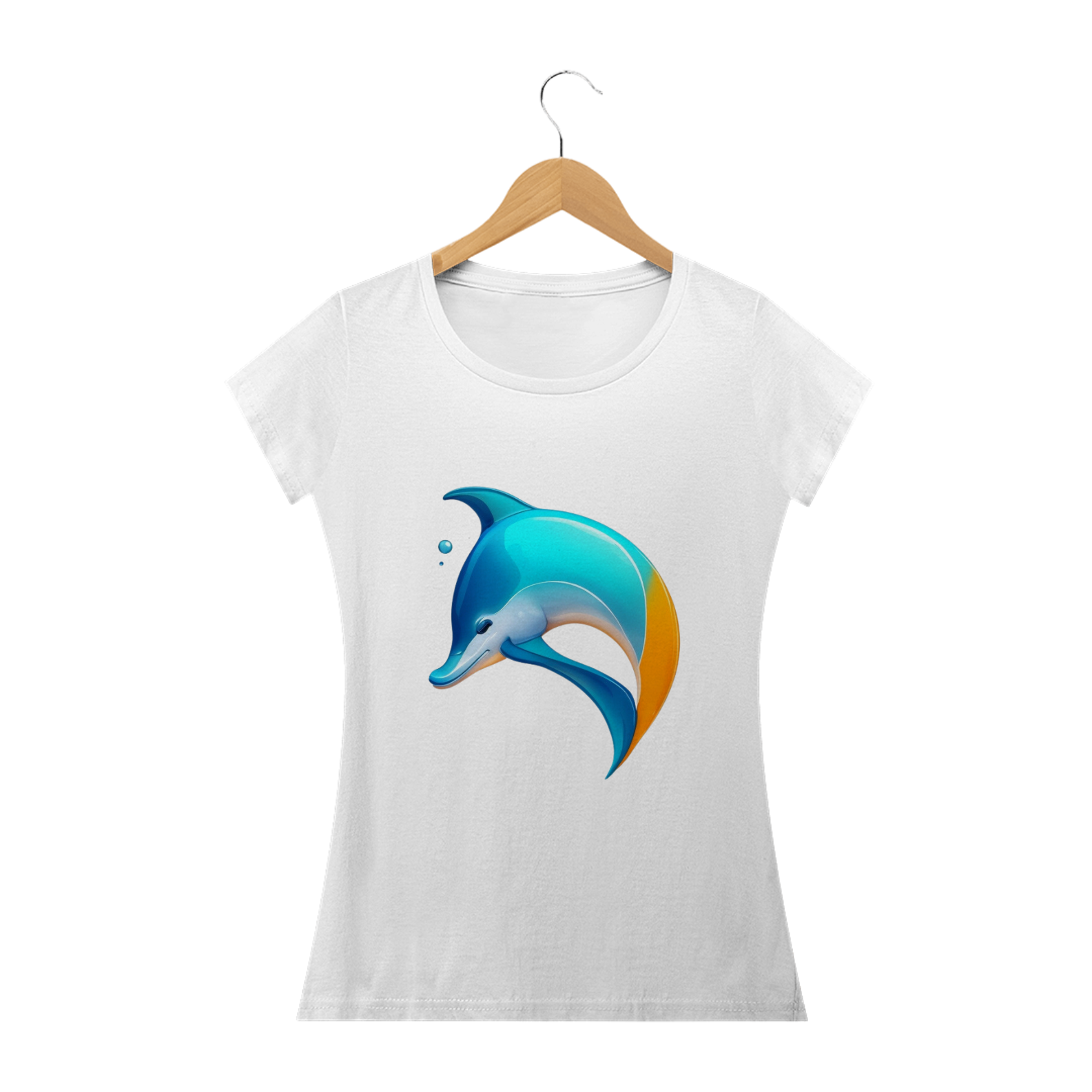 Camiseta Feminina Baby Look Golfinho Logo
