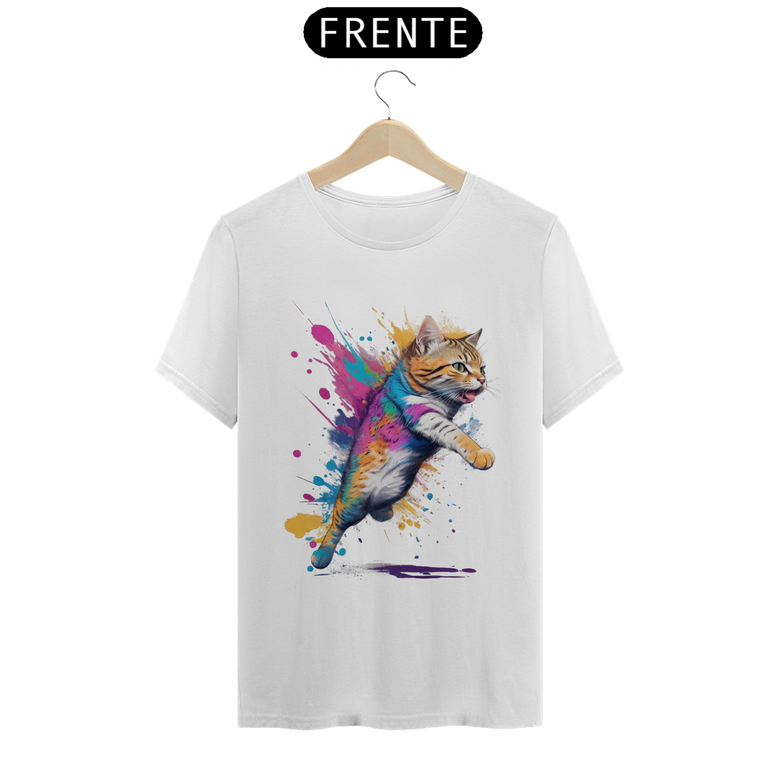 Camiseta Masculina Gato Artista