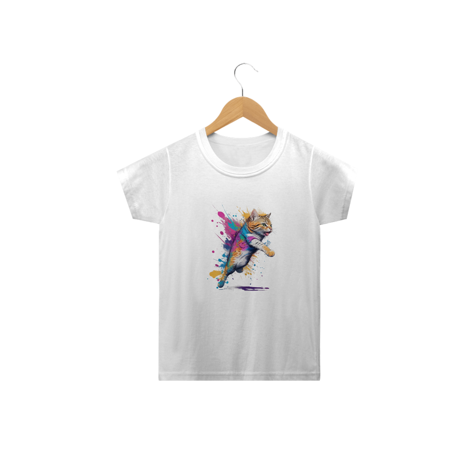 Camiseta Infantil Gato Artista