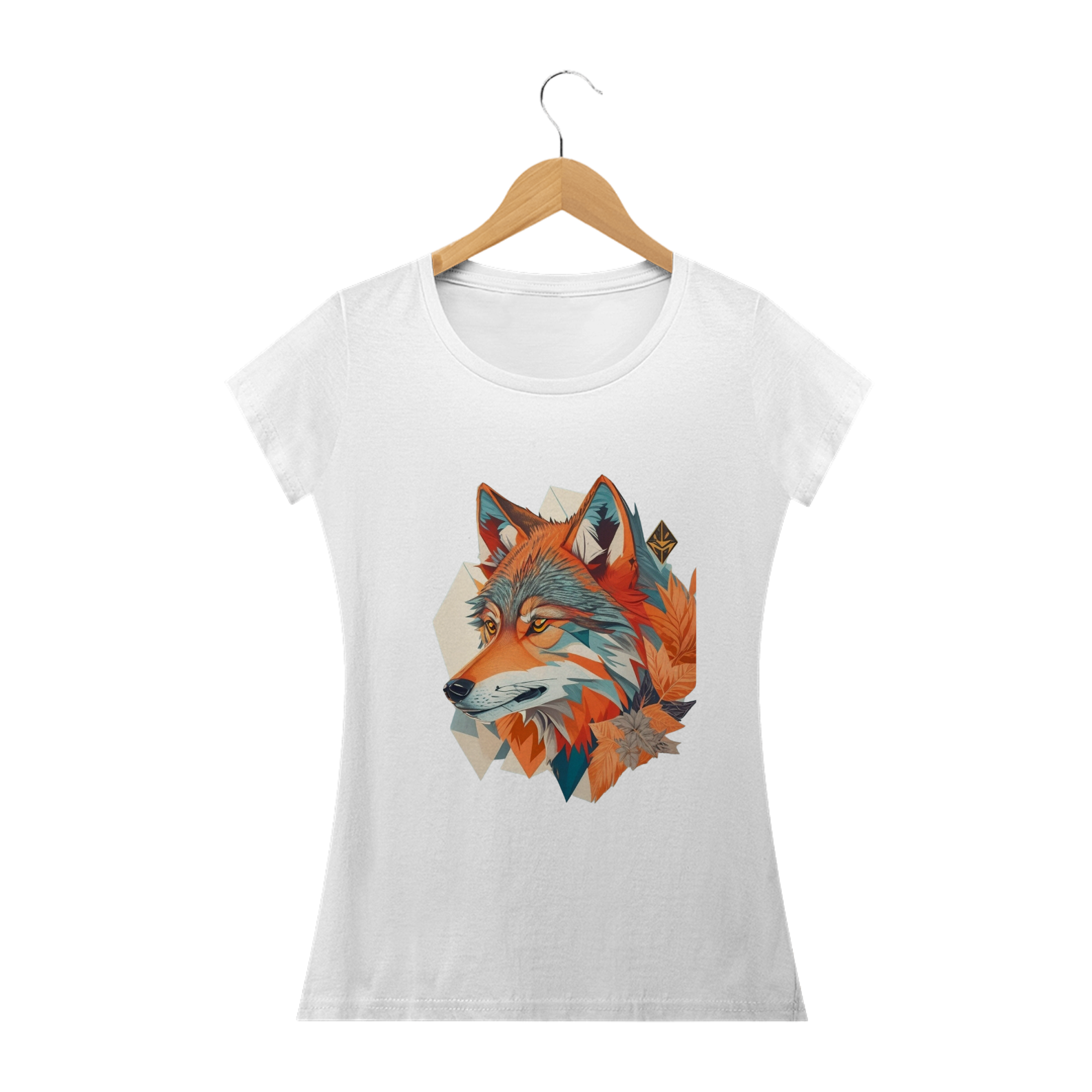 Camiseta Feminina Baby Look Lobo do Outono