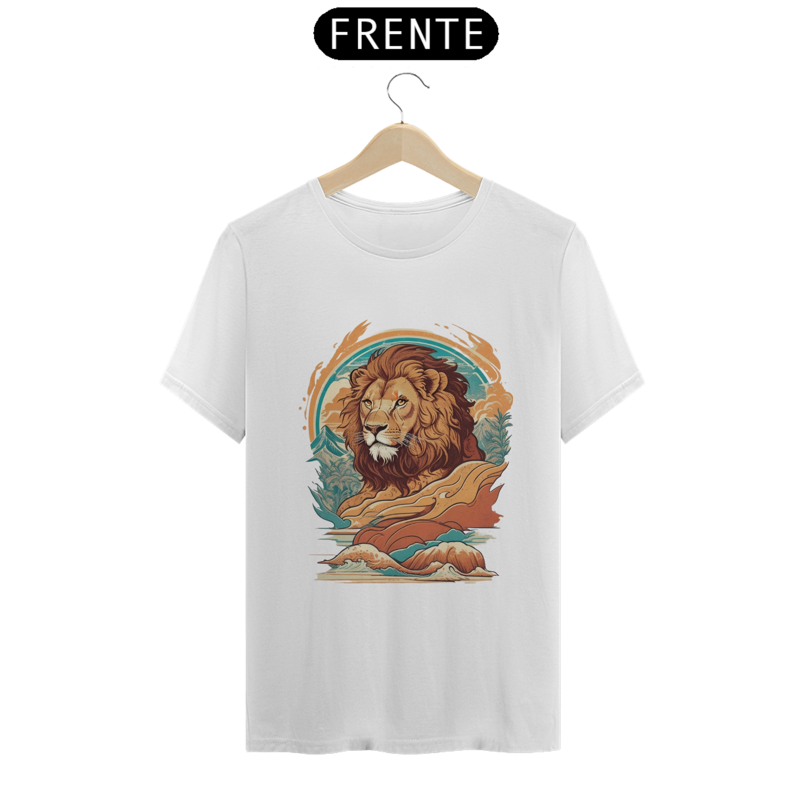 Camiseta Masculina Leão Surfista da Montanha