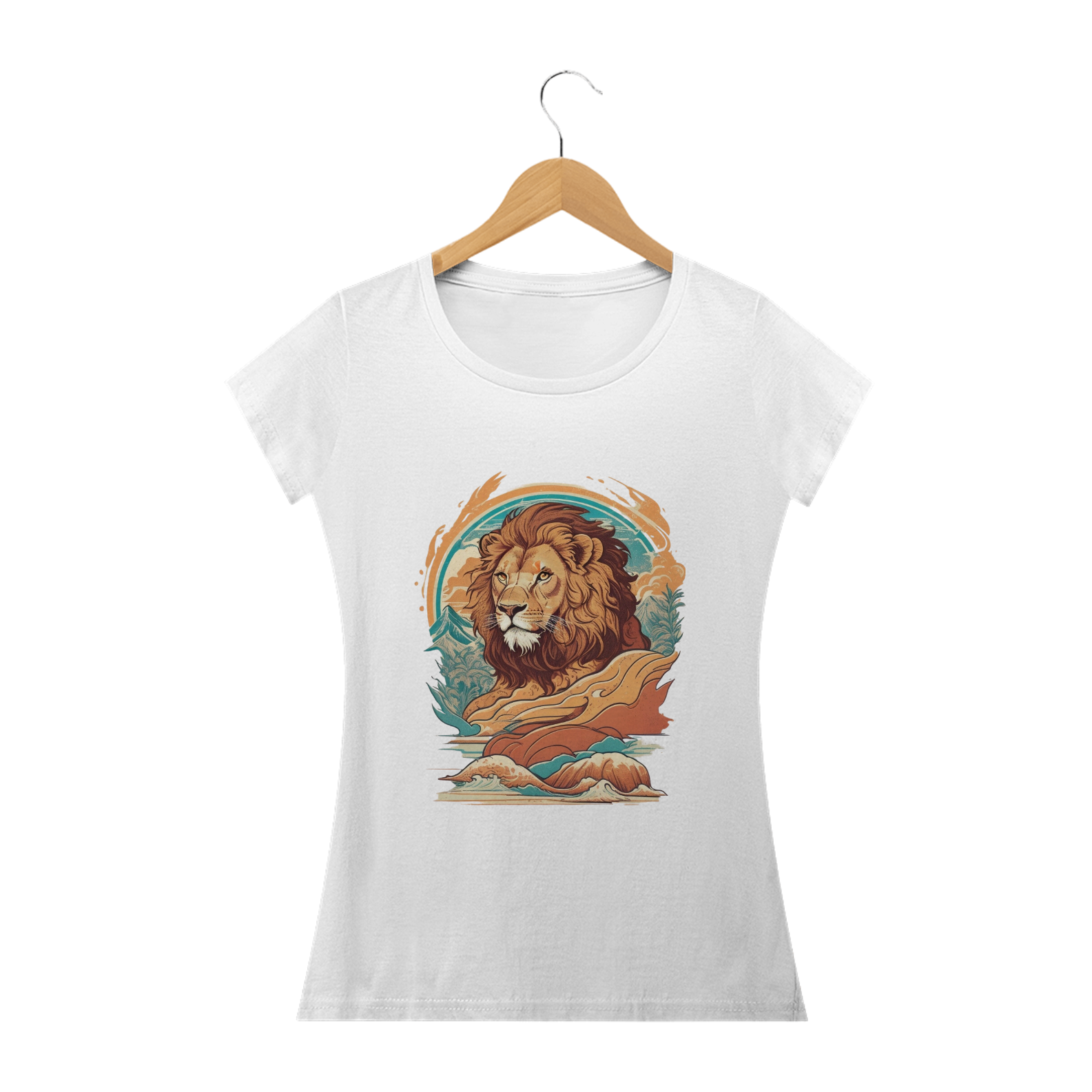 Camiseta Feminina Leão Surfista da Montanha