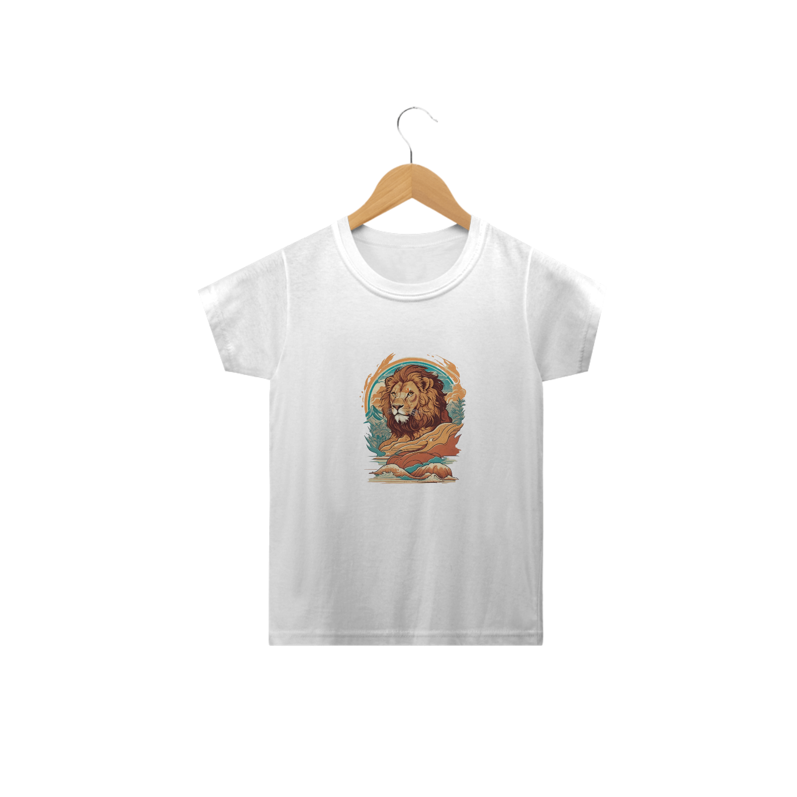 Camiseta Infantil Leão Surfista da Montanha
