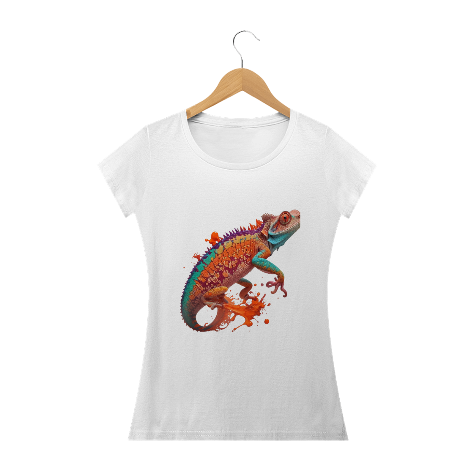Camiseta Feminina Baby Look Camaleão