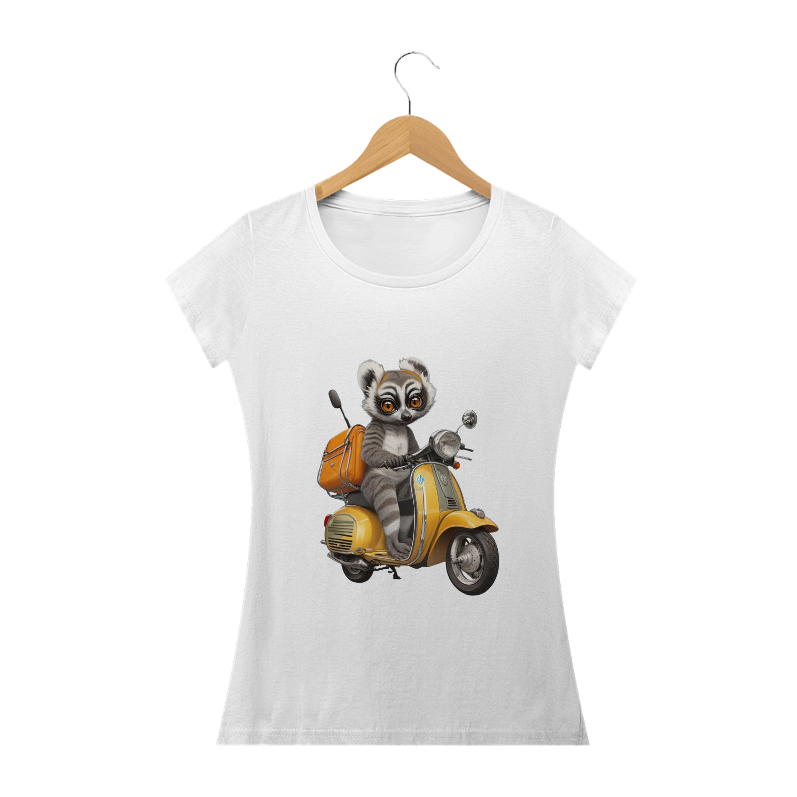 Camiseta Feminina Baby Look Gaxinim Motoqueiro