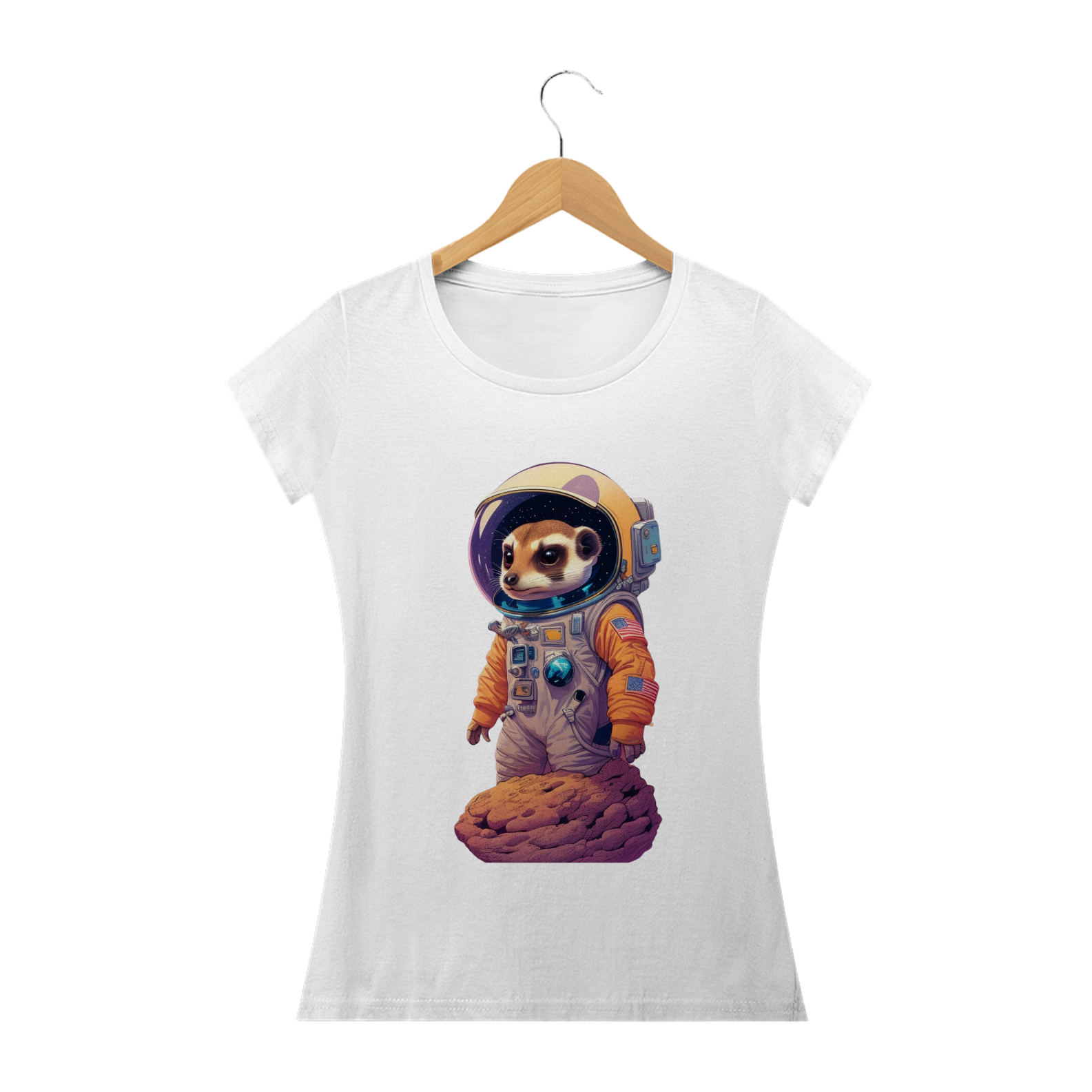 Camiseta Feminina Baby Look Suricato Marciano