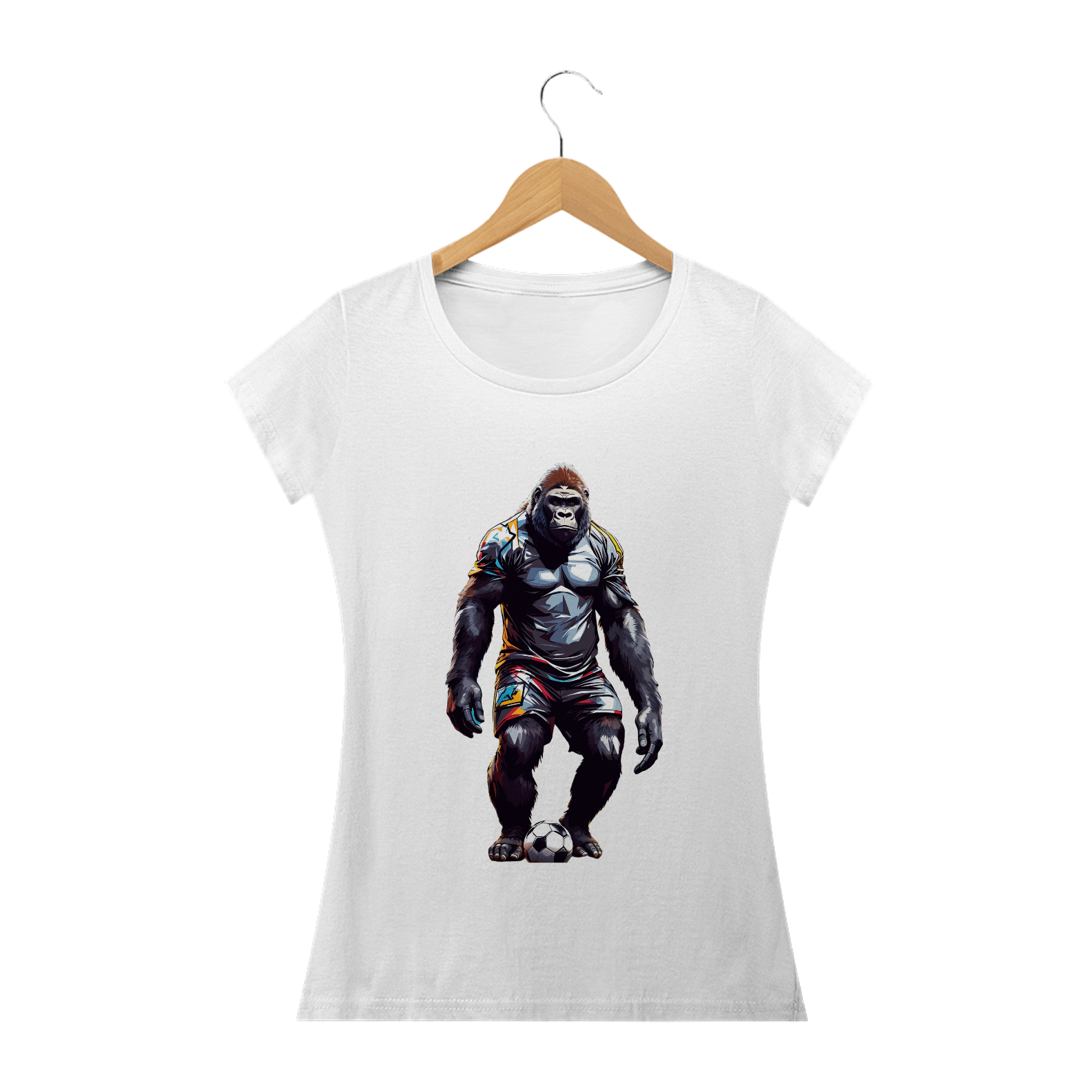 Camiseta Feminina Baby Look Gorila Artilheiro