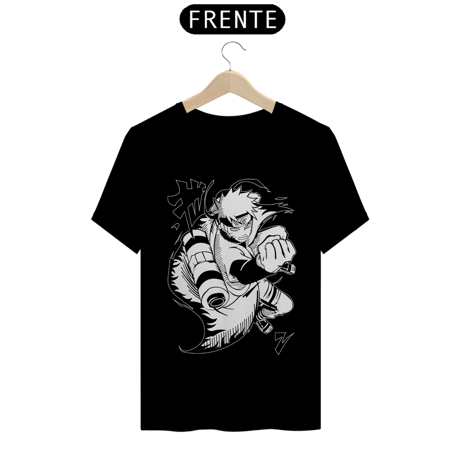 CAMISETA PRETA NARUTO UZUMAKI