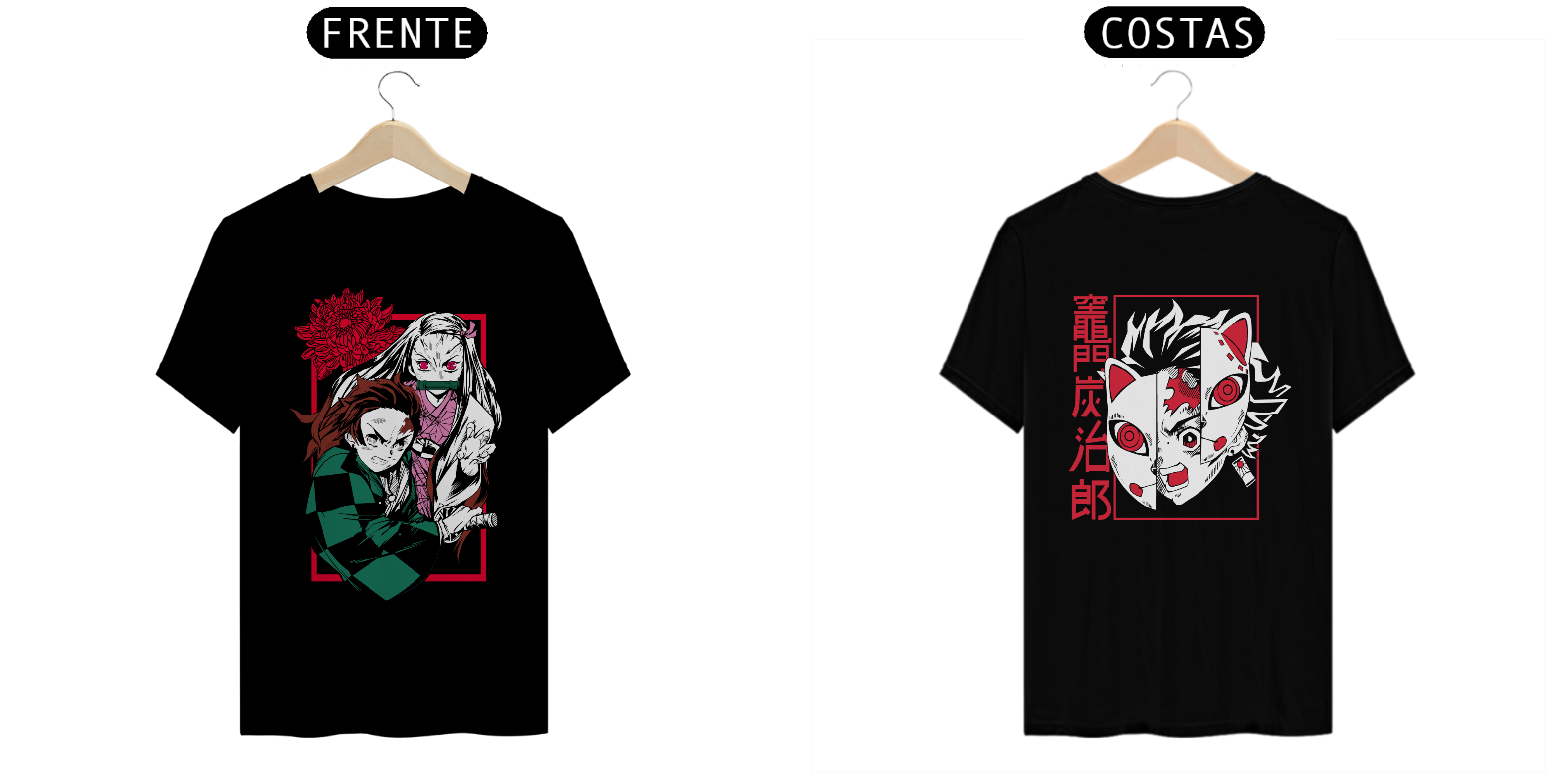 CAMISETA FRENTE E COSTAS DEMON SLAYER 