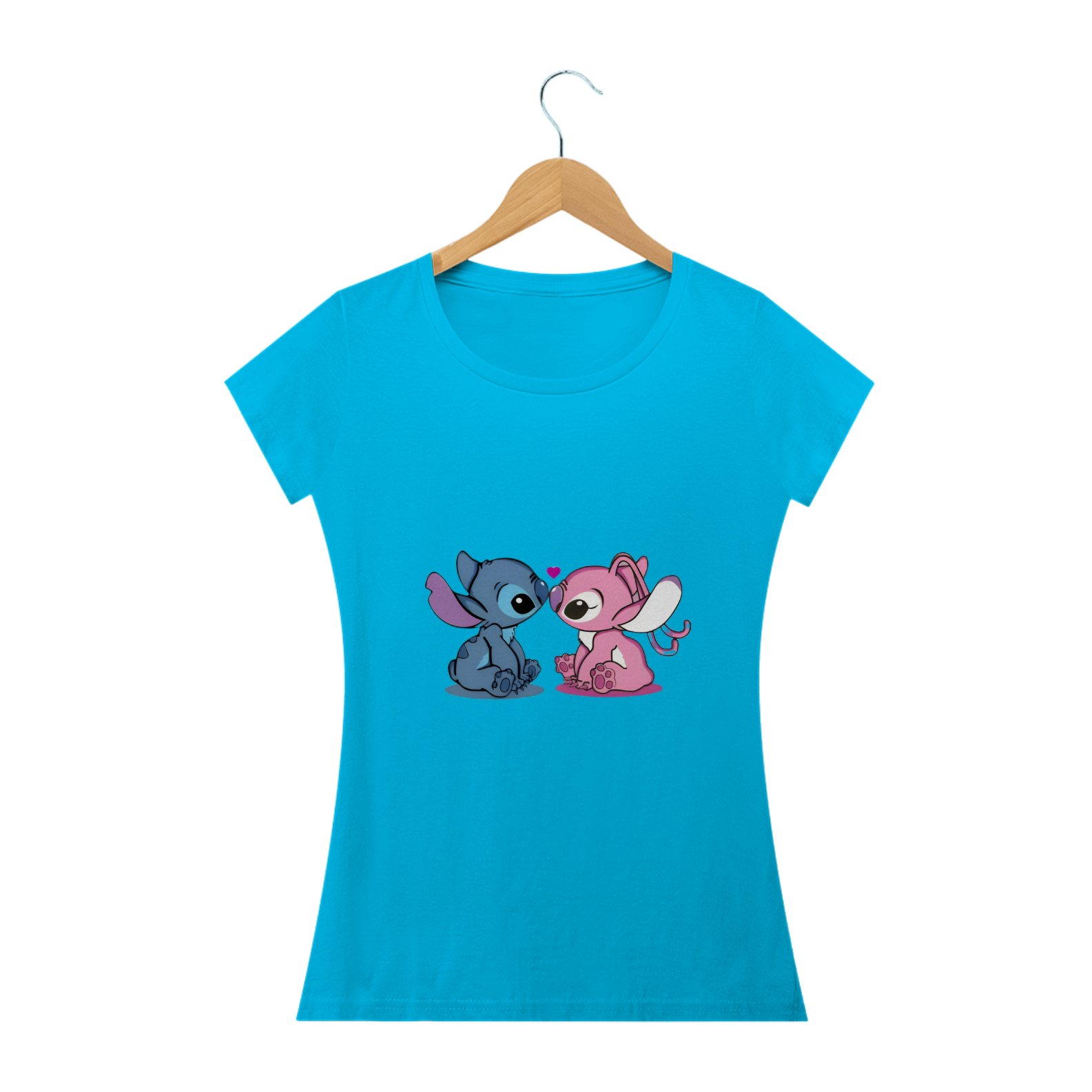 Camisa Femenina Baby long classic - Estampa Lilo e Stitch