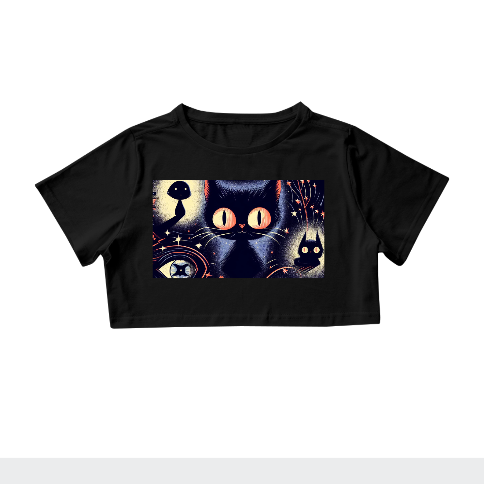 Cropped Gatinho preto