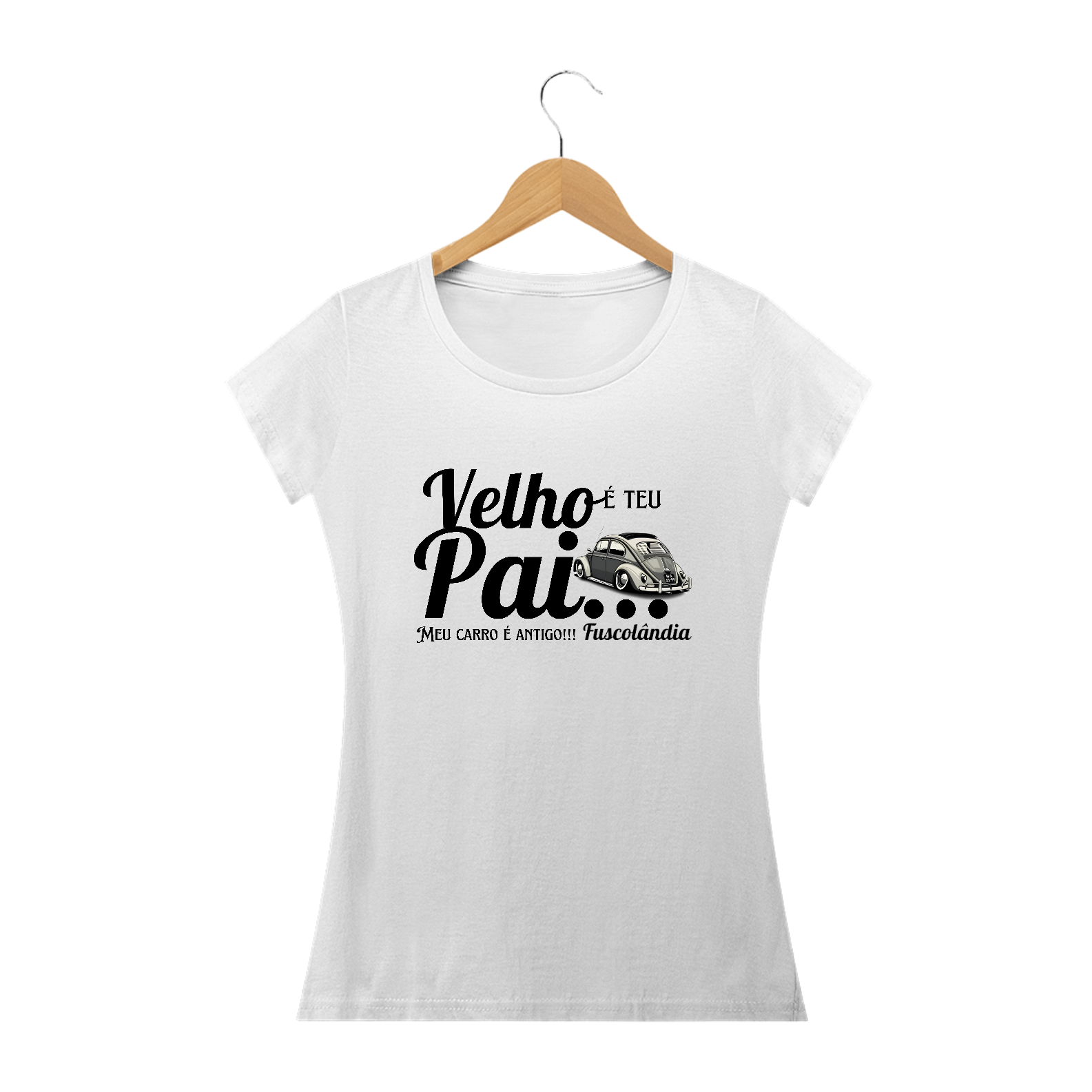 T-Shirt Baby Long Prime - Meu Carro é Antigo - Branca