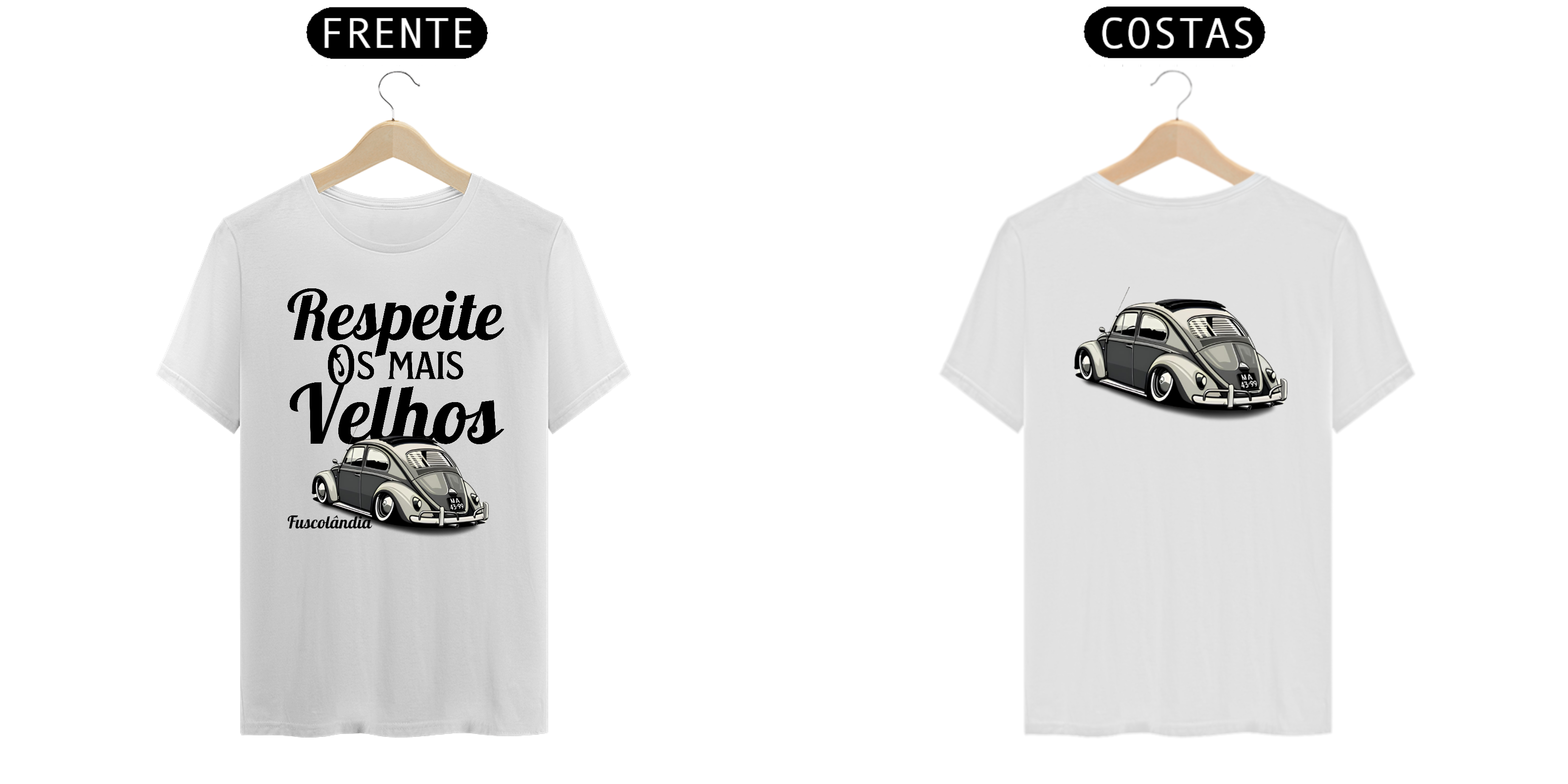 Camiseta Prime Masculina - Respeite Os Mais Velhos - Branca - Estampa Frente E Costas