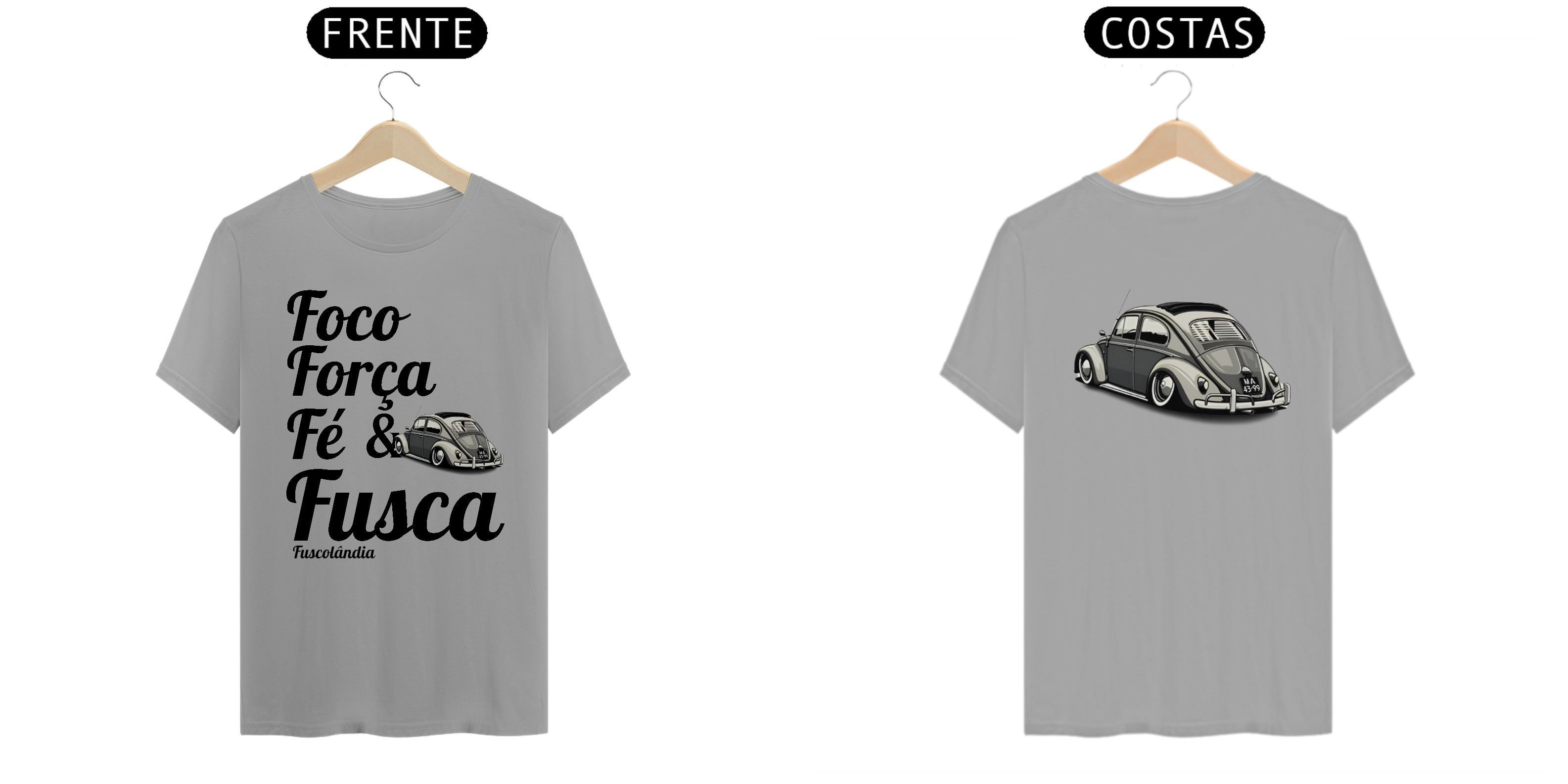 Camiseta Masculina Quality - Foco Força Fé e Fusca