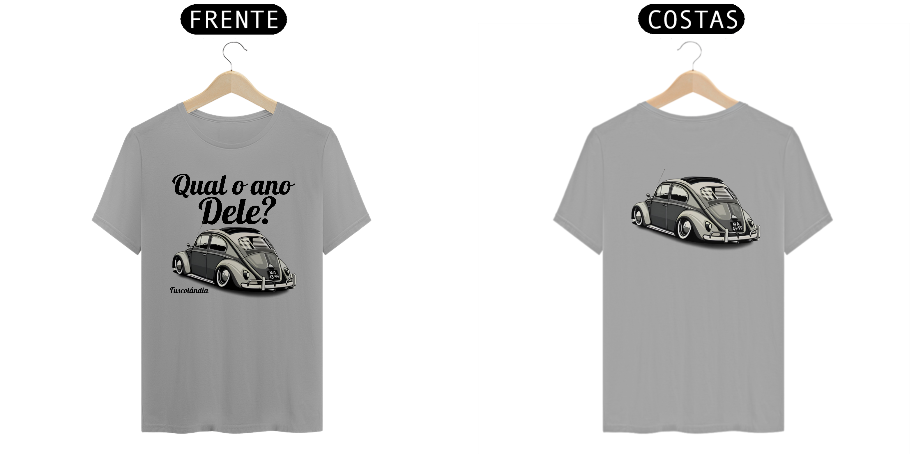 Camiseta Quality Masculina - Qual O Ano Dele? - Estampa Frente E Costas