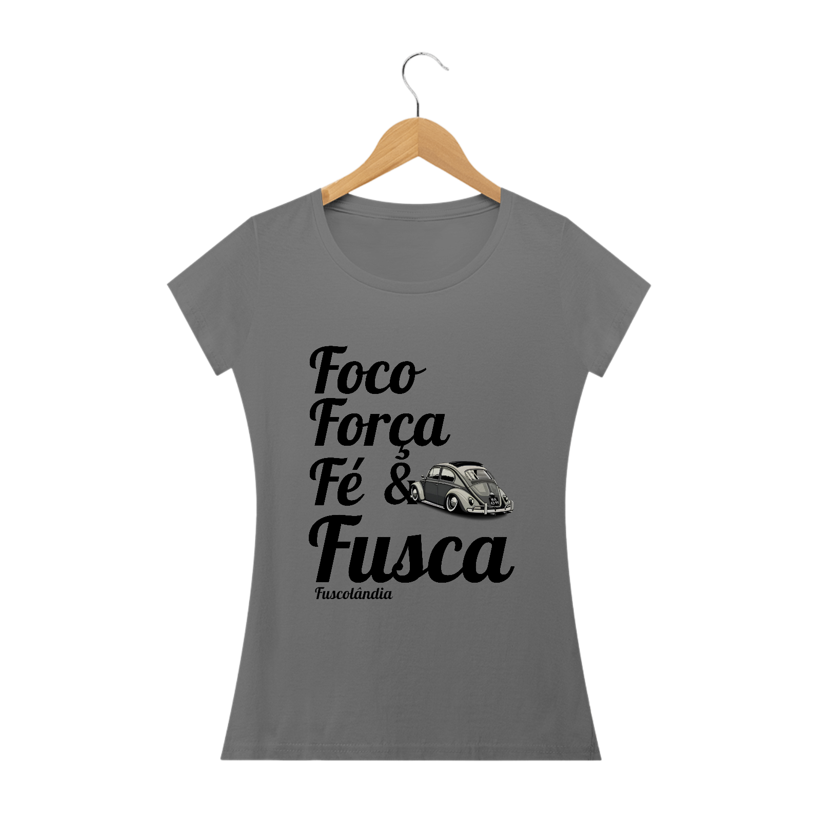 Camiseta Feminina Baby Long Estonada - Foco Força Fé e Fusca