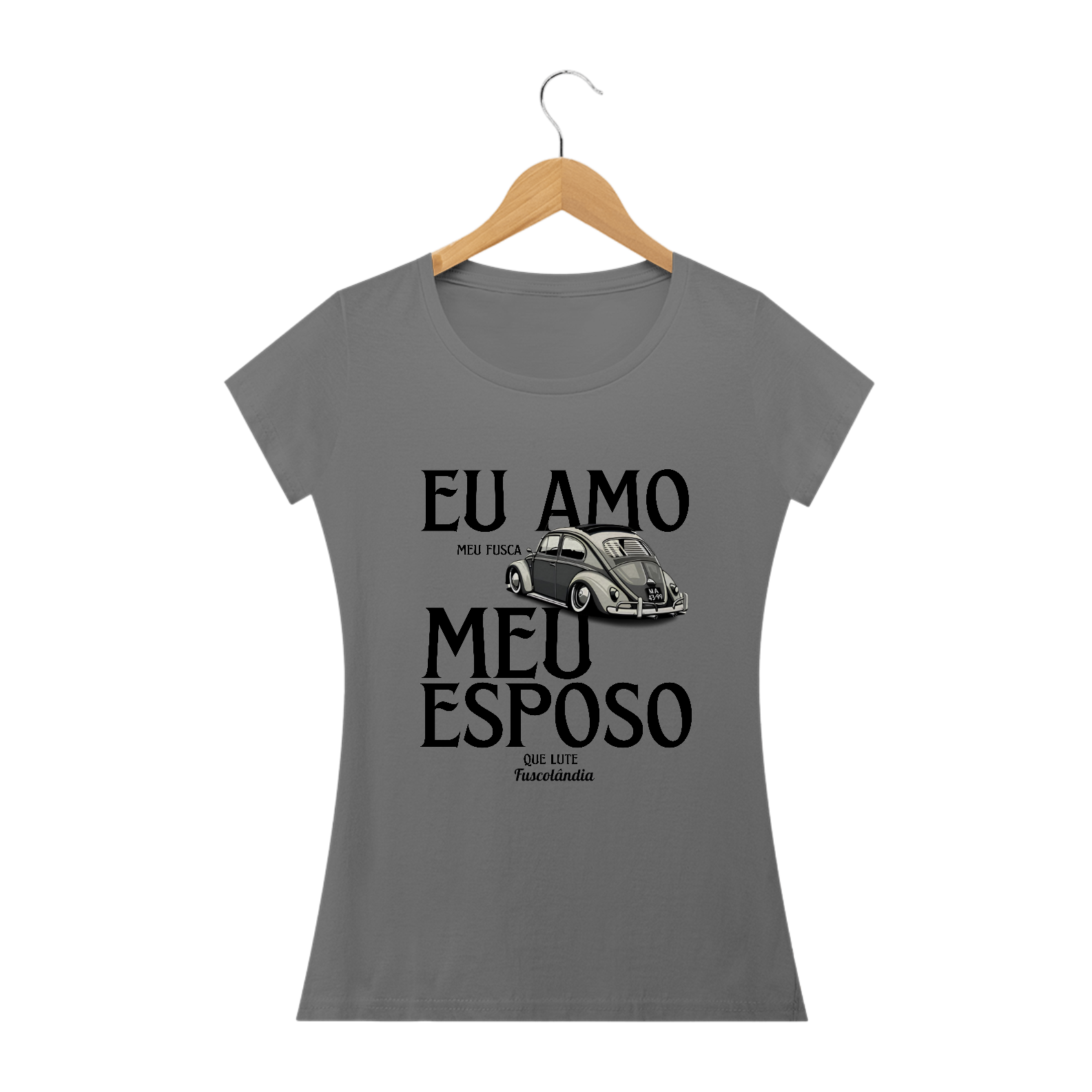 Camiseta Baby Long Estonada - Eu Amo Meu Fusca