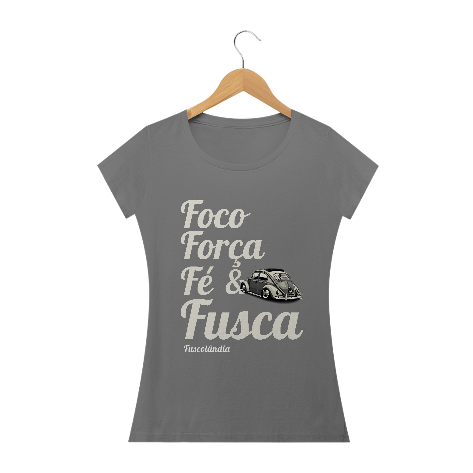 Camiseta Feminina Baby Long Estonada - Foco Força Fé & Fusca