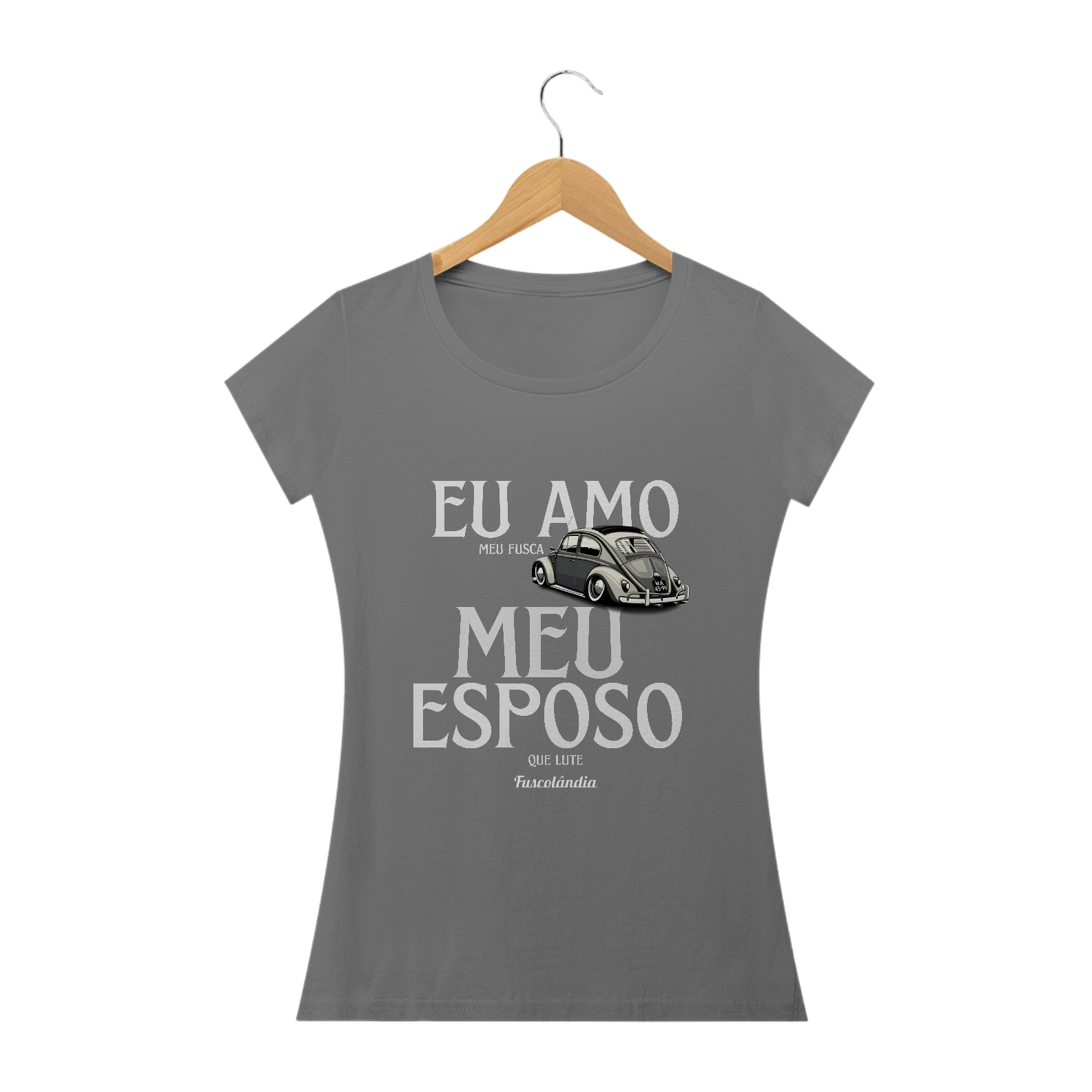 Camiseta Feminina Baby Long Estonada - Eu Amo Meu Fusca -